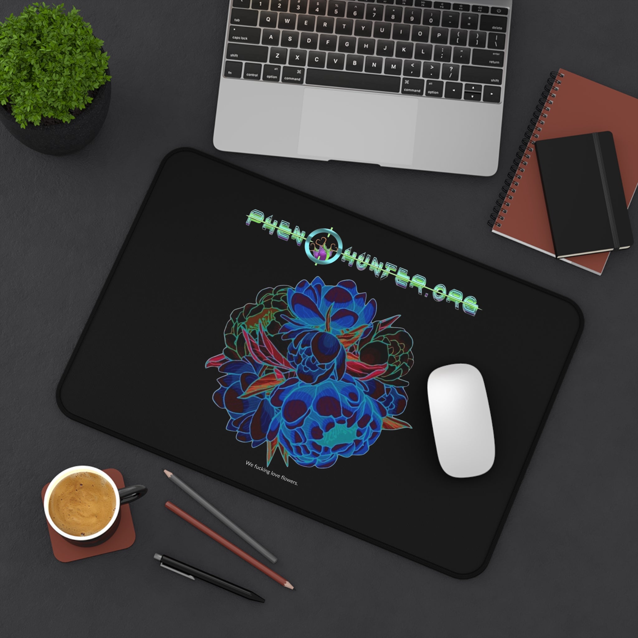 pH Desk Mat "We LOVE Flowers"