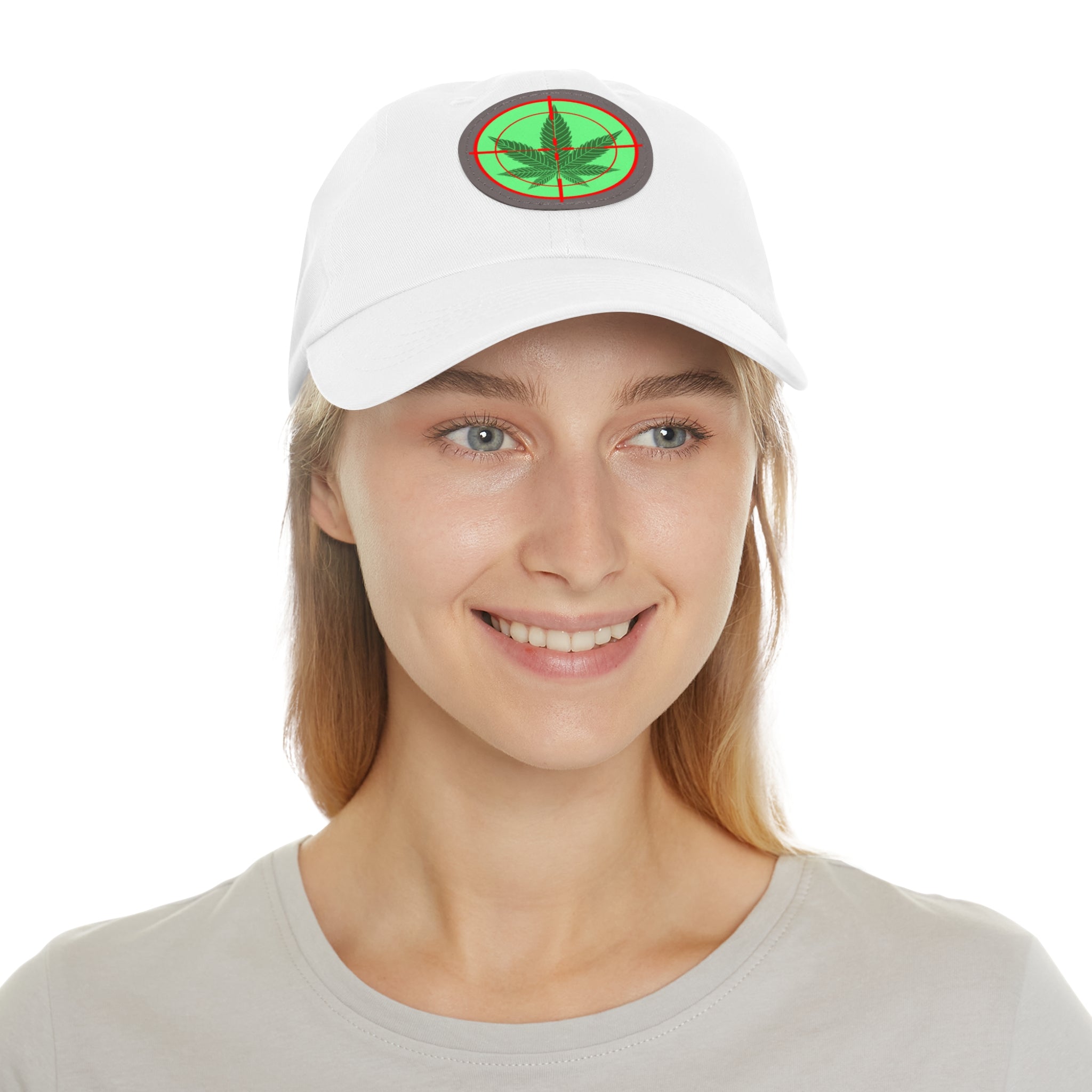 pH cross-hair hat with Leather Patch (Round)