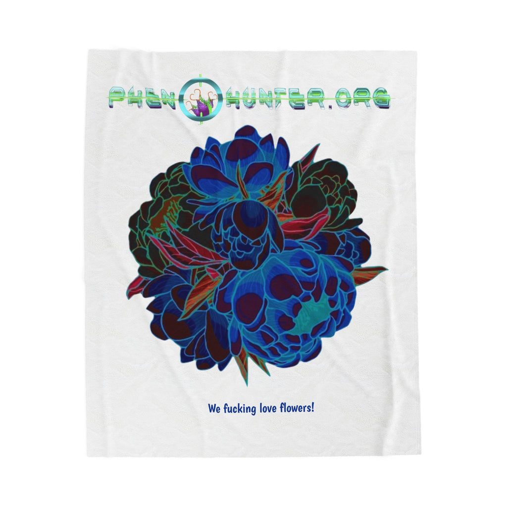 pH We Love Flowers Plush Blanket White