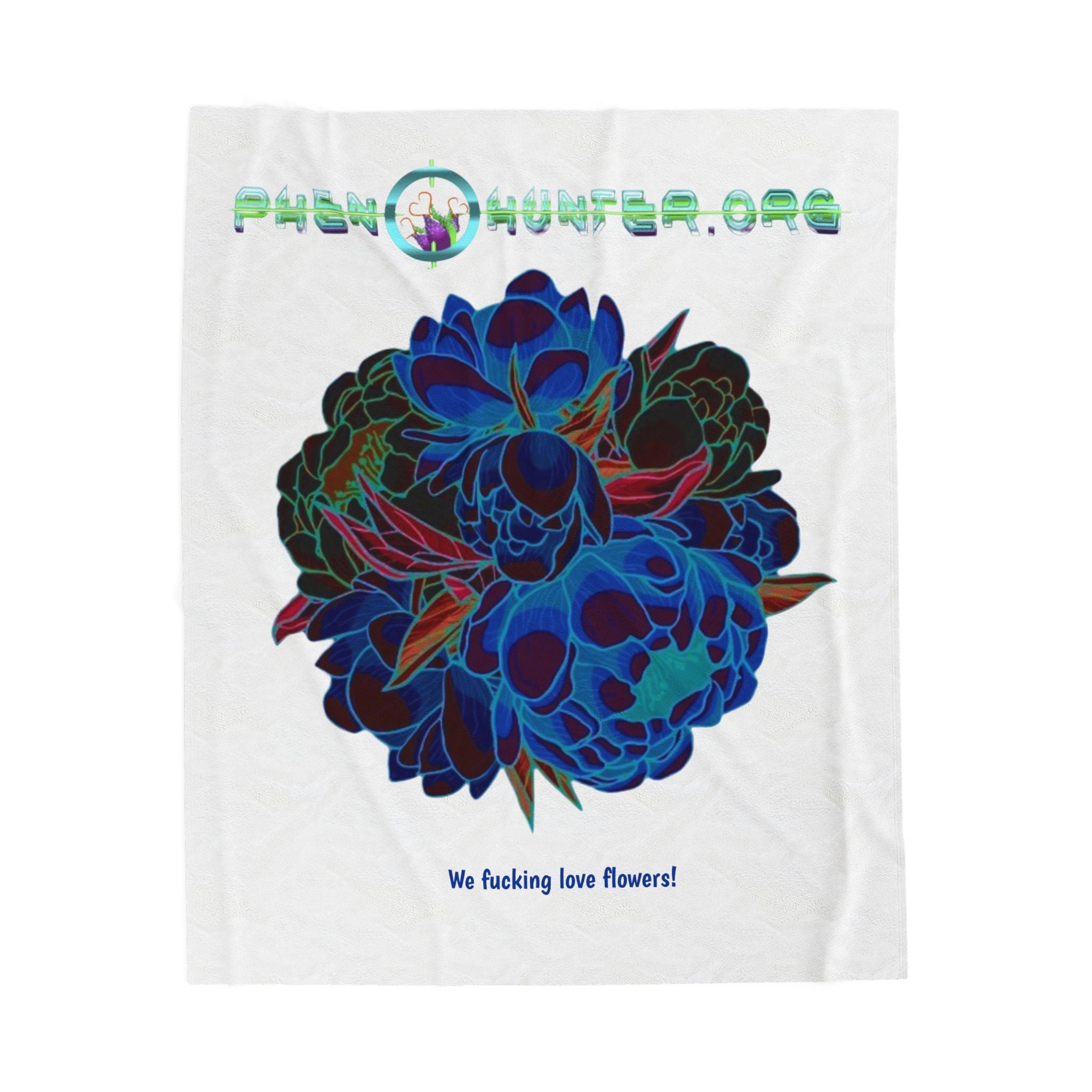 pH We Love Flowers Plush Blanket White
