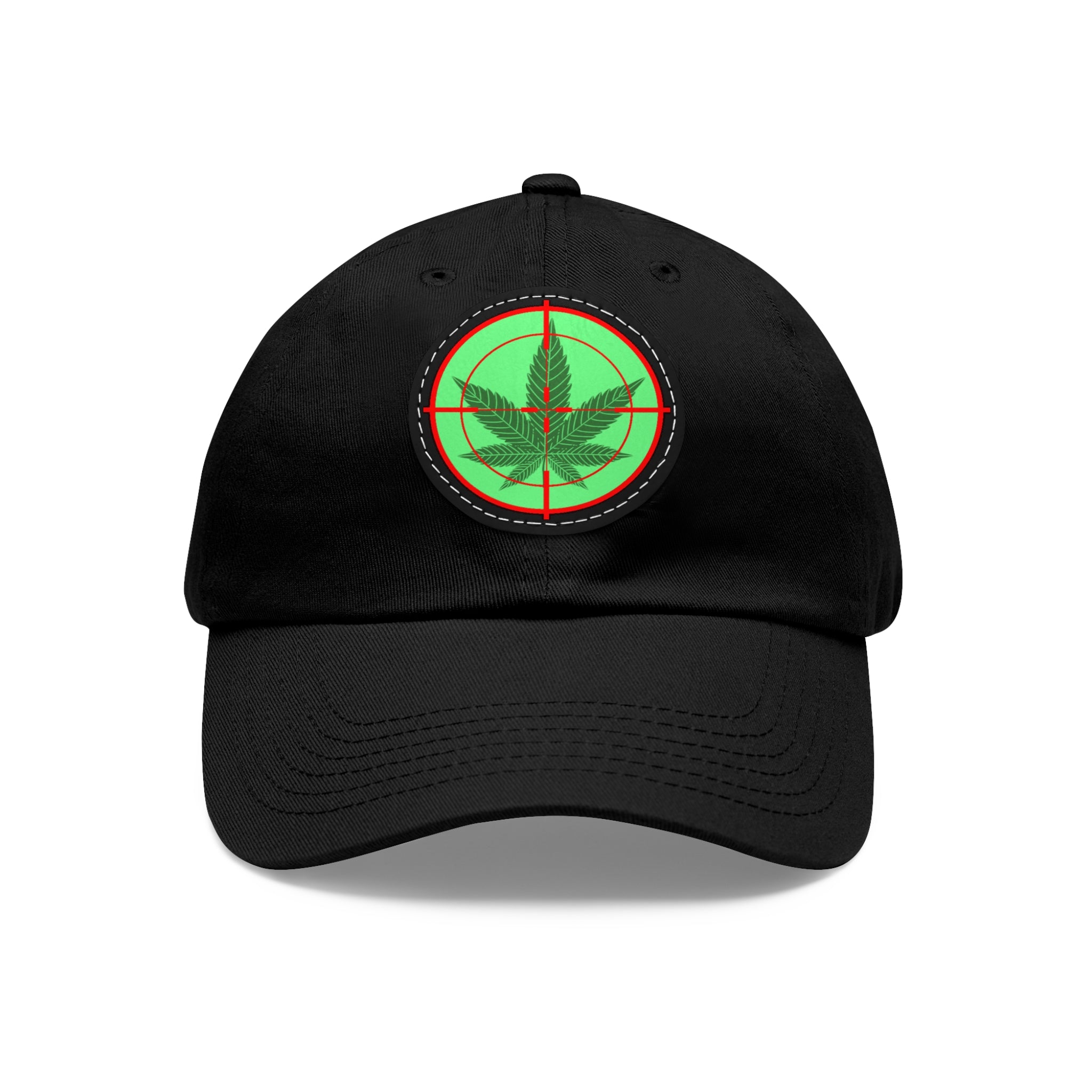pH cross-hair hat with Leather Patch (Round)
