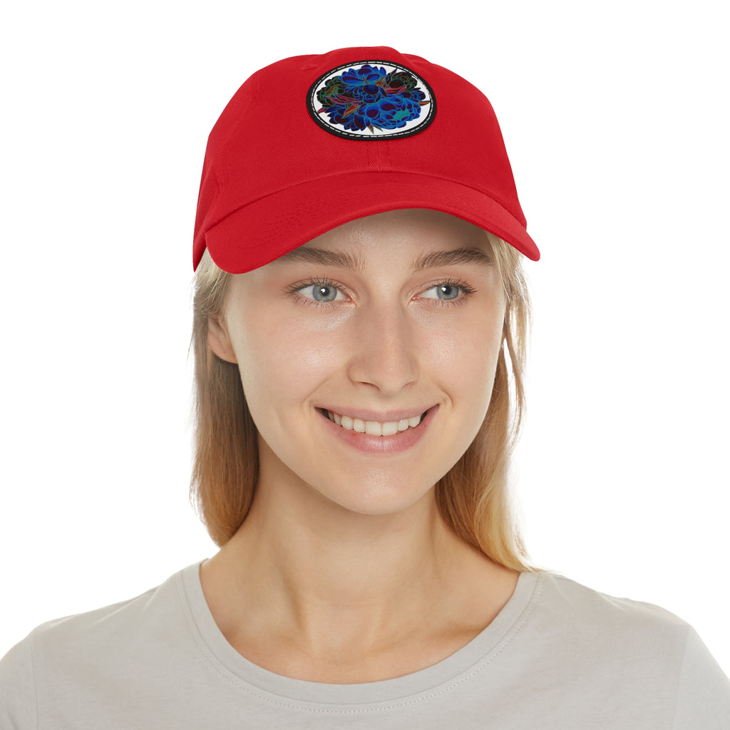 We love flowers hat with Leather Patch (Round)
