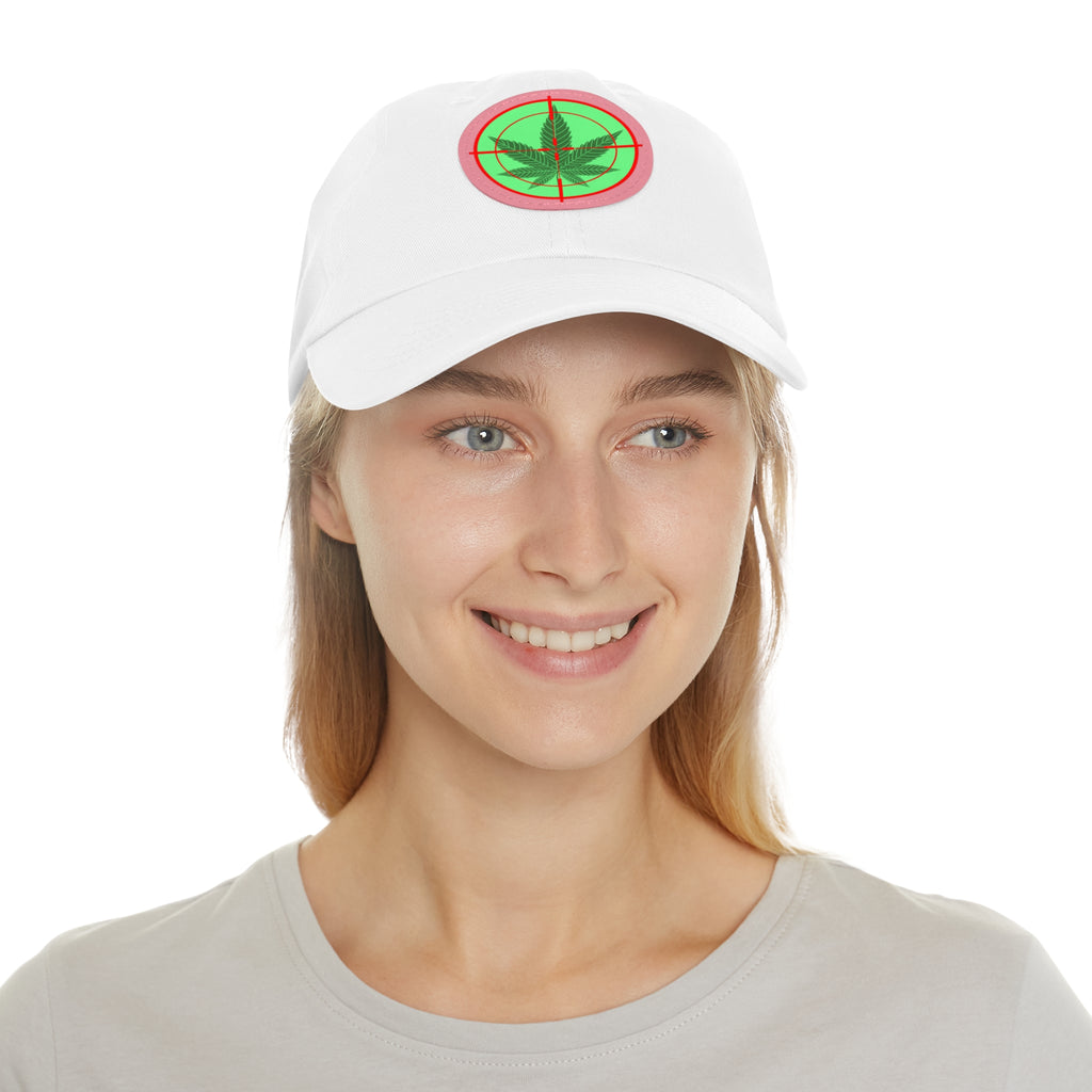 pH cross-hair hat with Leather Patch (Round)