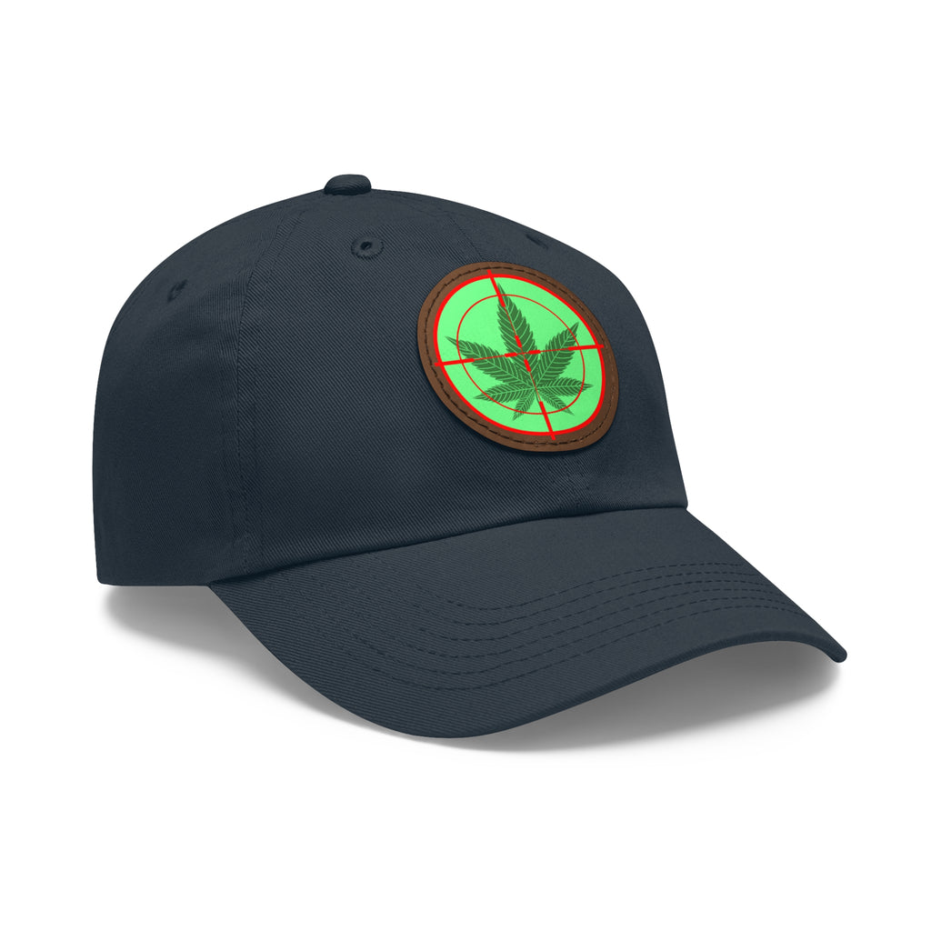 pH cross-hair hat with Leather Patch (Round)