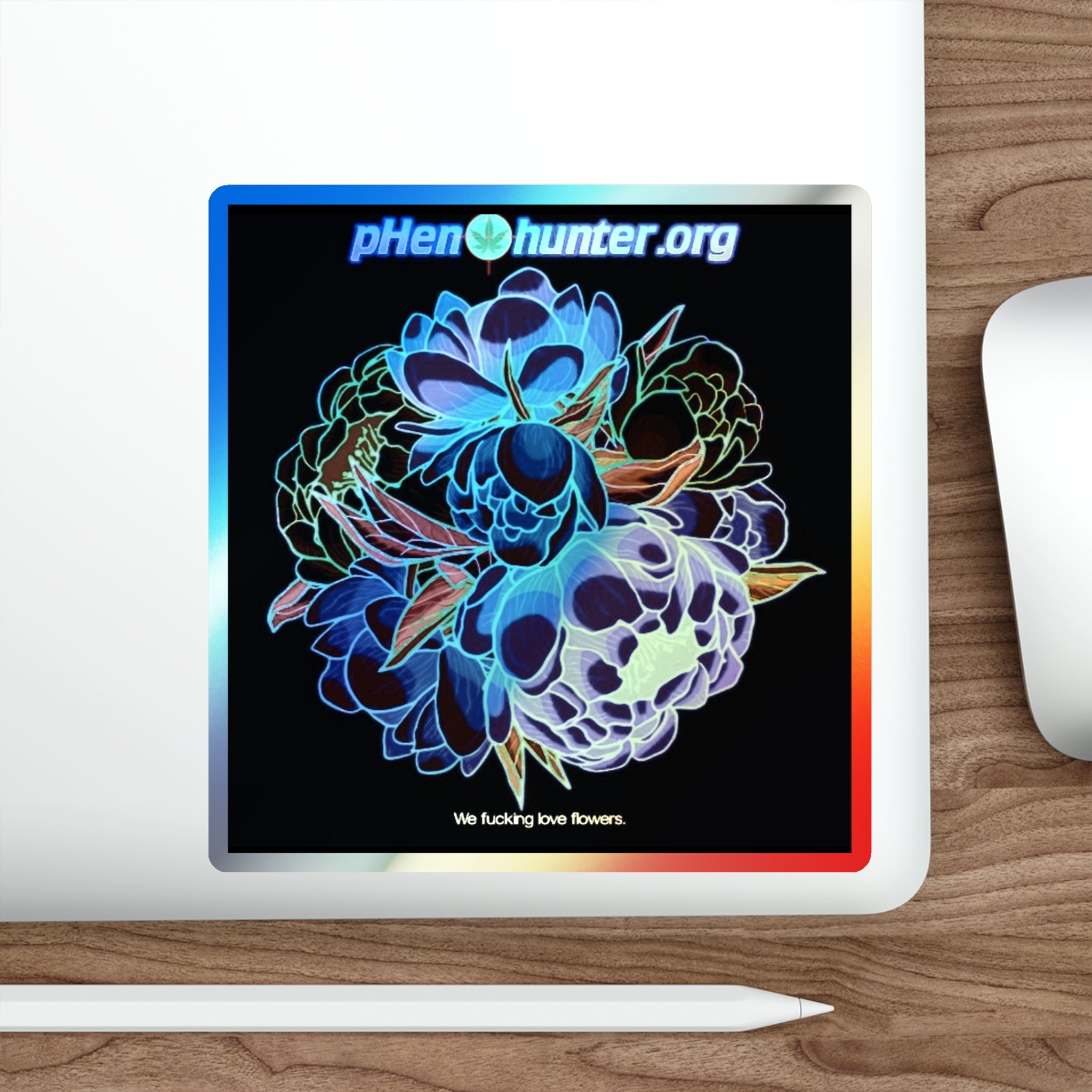 pH Holographic Stickers "We Love Flowers!"