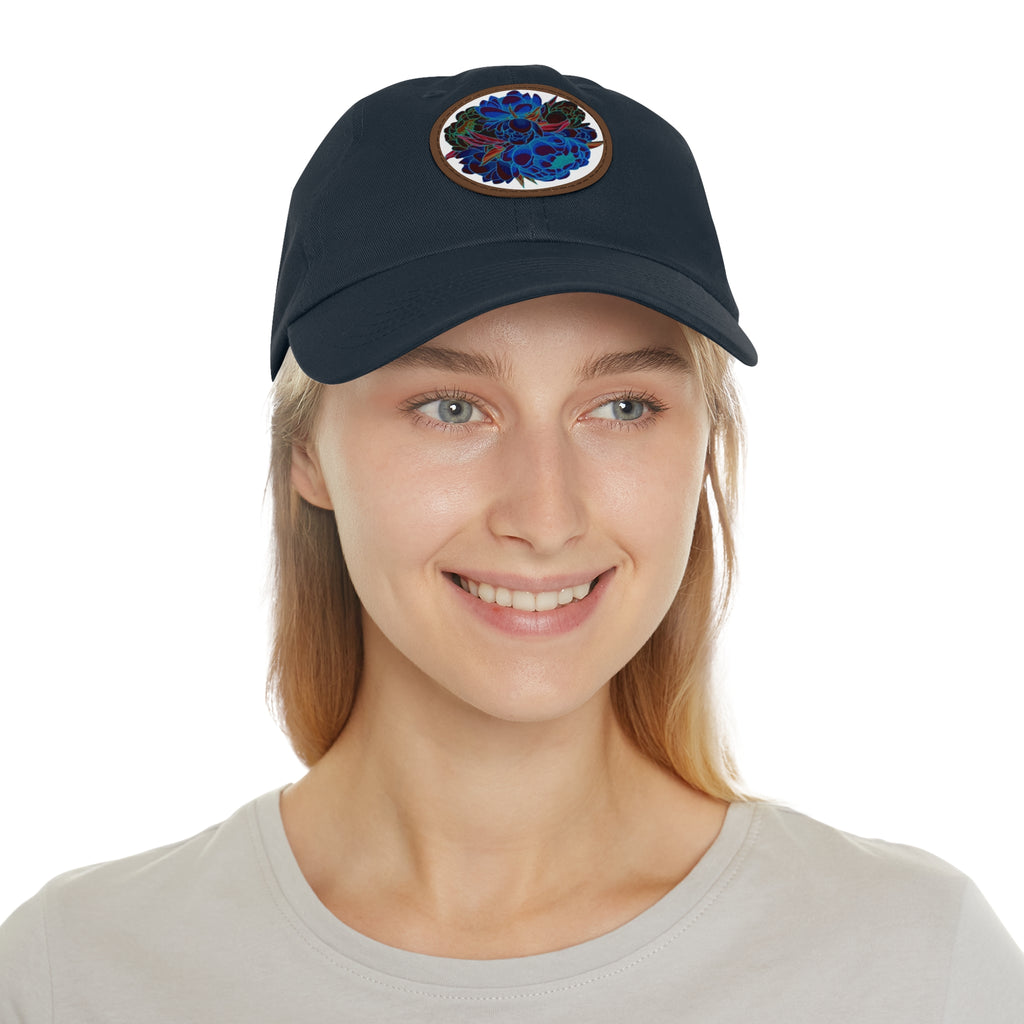 We love flowers hat with Leather Patch (Round)