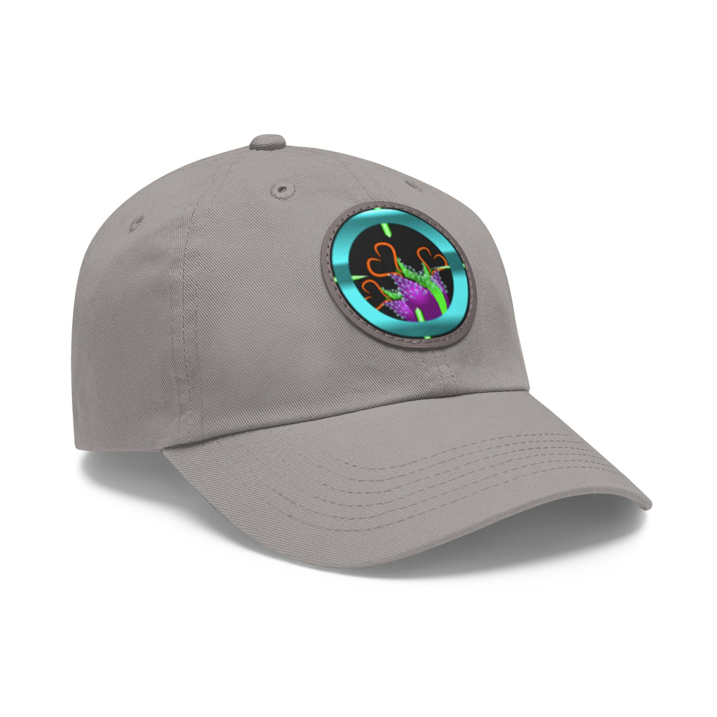 pH art contest cross-hairs hat with Leather Patch (Round)