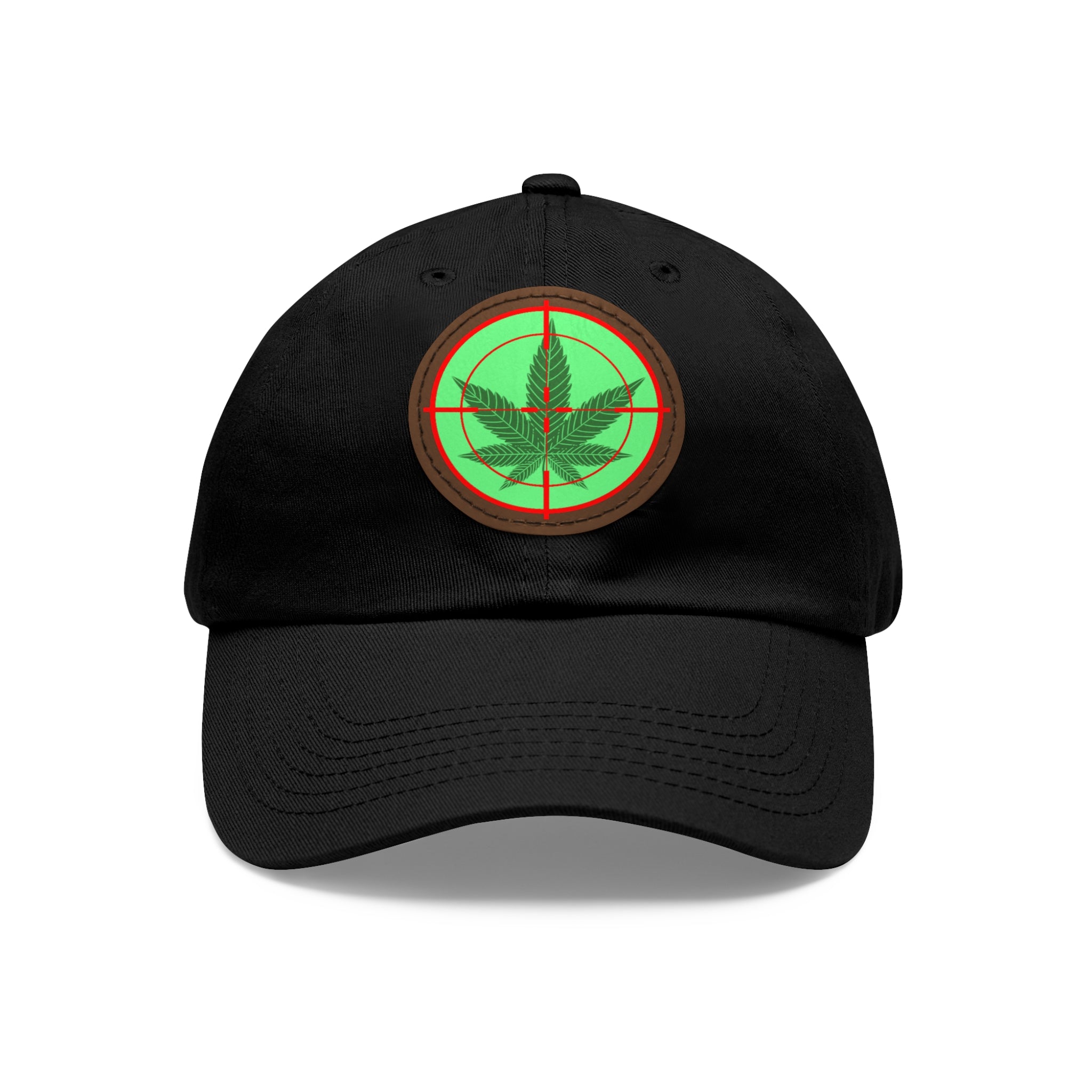 pH cross-hair hat with Leather Patch (Round)