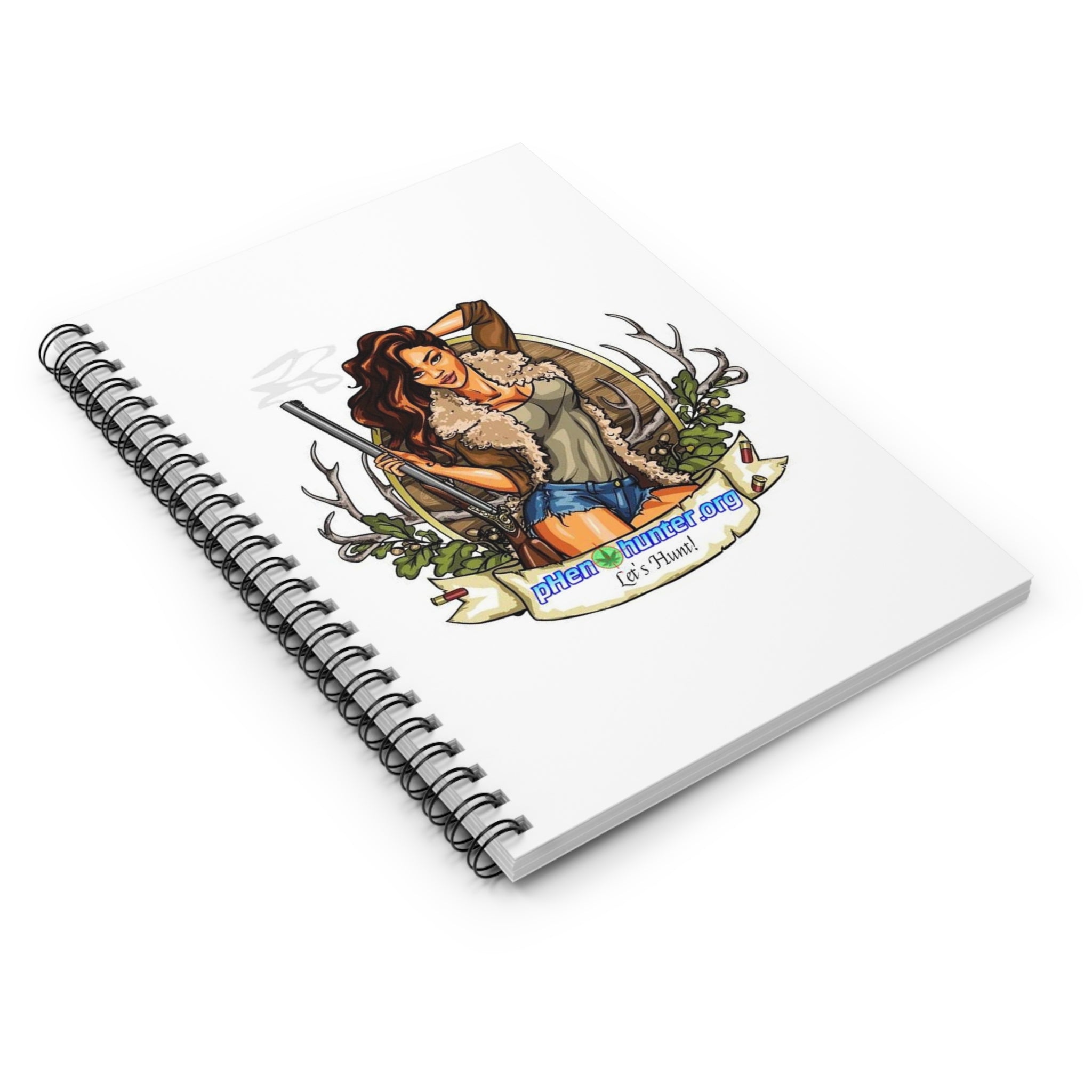 pHenohunter "Let's Hunt!" Spiral Notebook White - Ruled Line