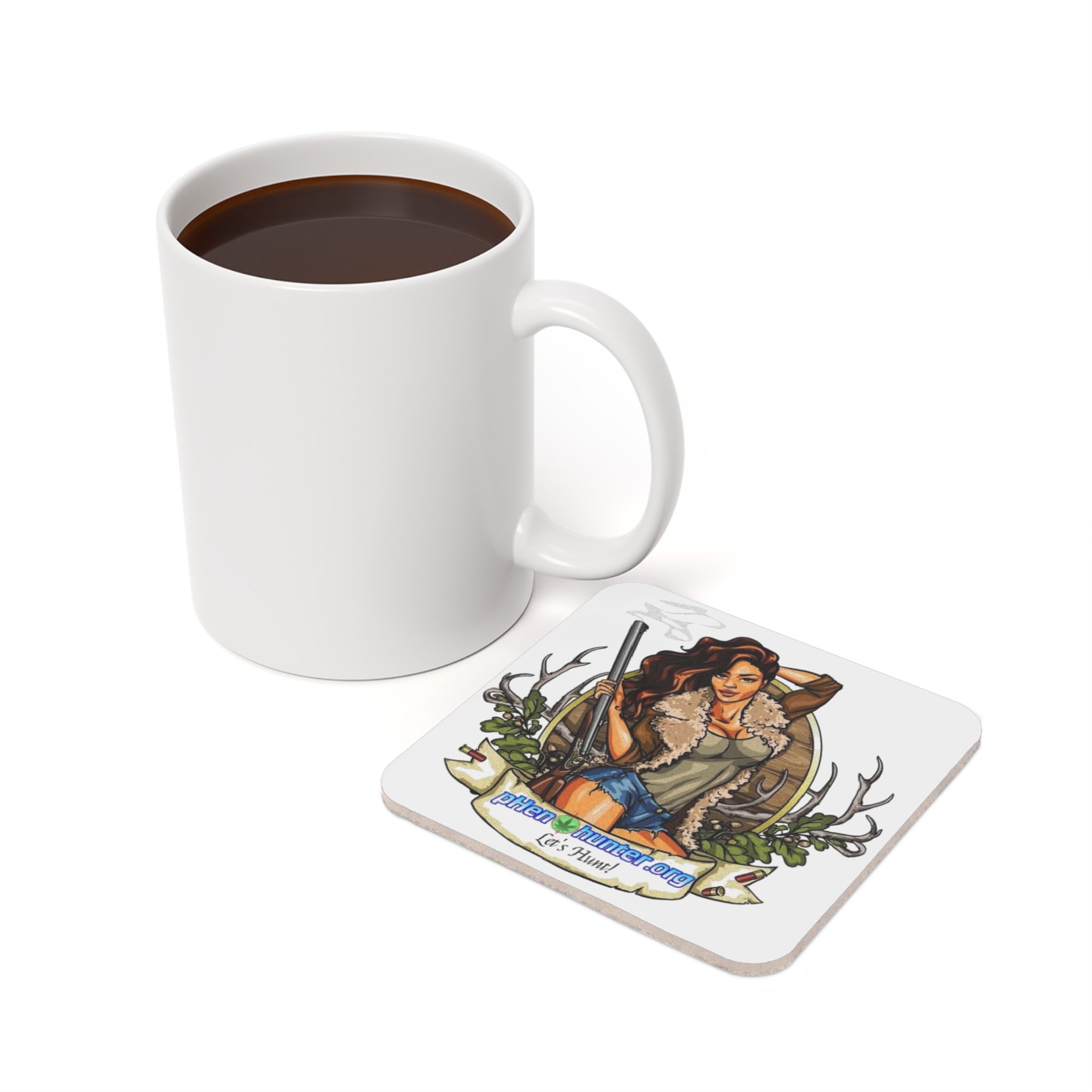 pHenohunter "Let's Hunt" Cork Back Coaster