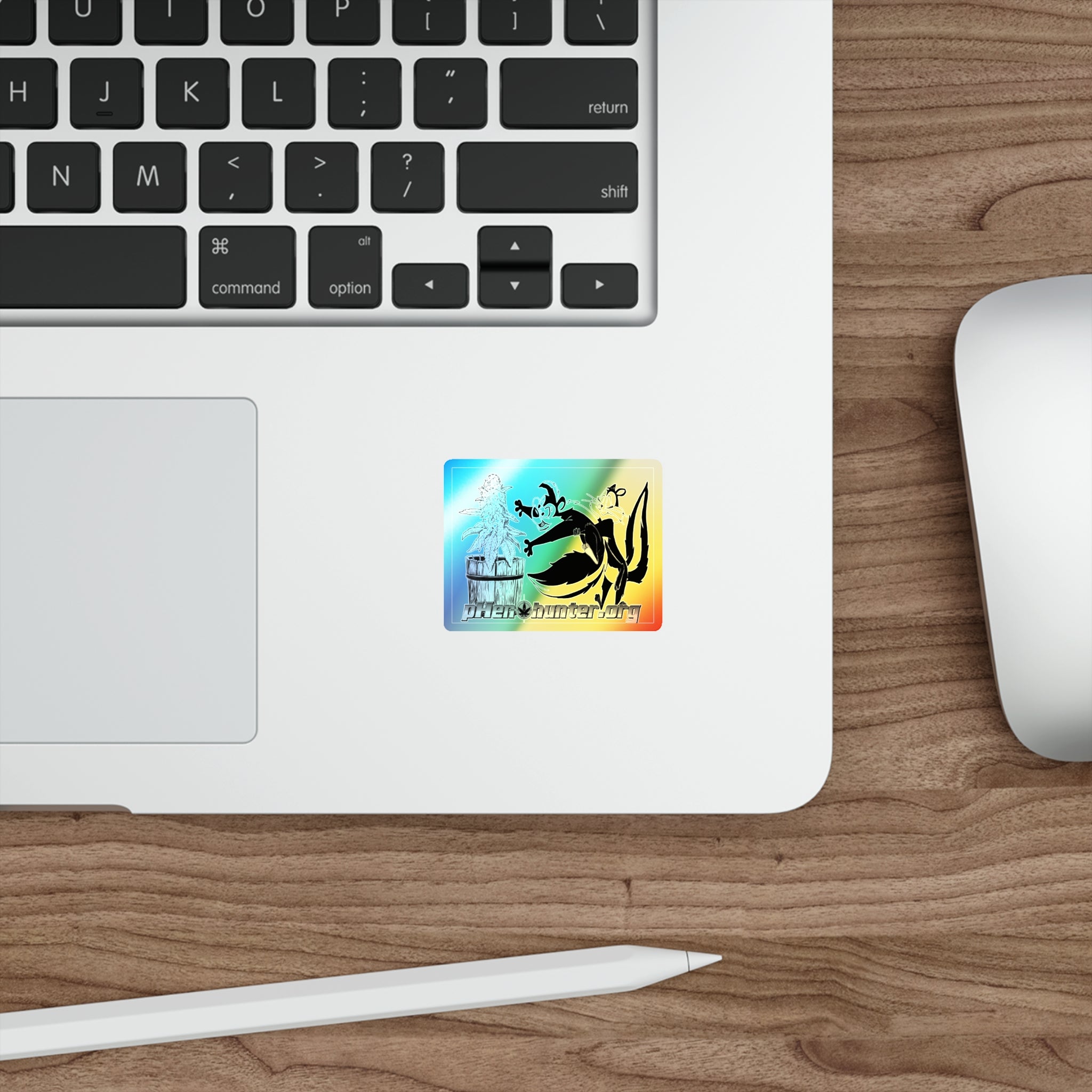 pH Art Holographic Die-cut Stickers "pH Skunk""