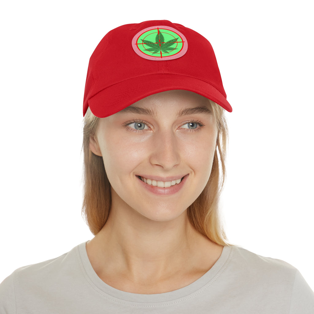 pH cross-hair hat with Leather Patch (Round)