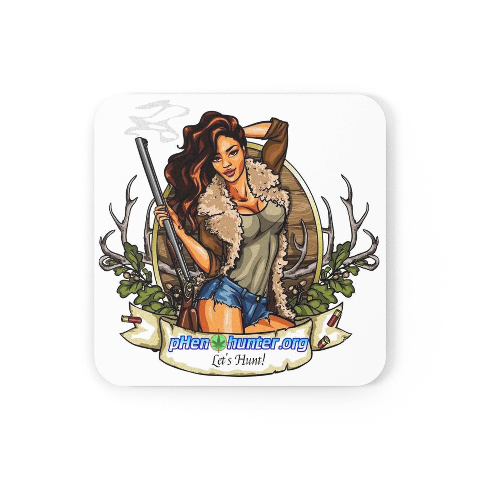pHenohunter "Let's Hunt" Cork Back Coaster