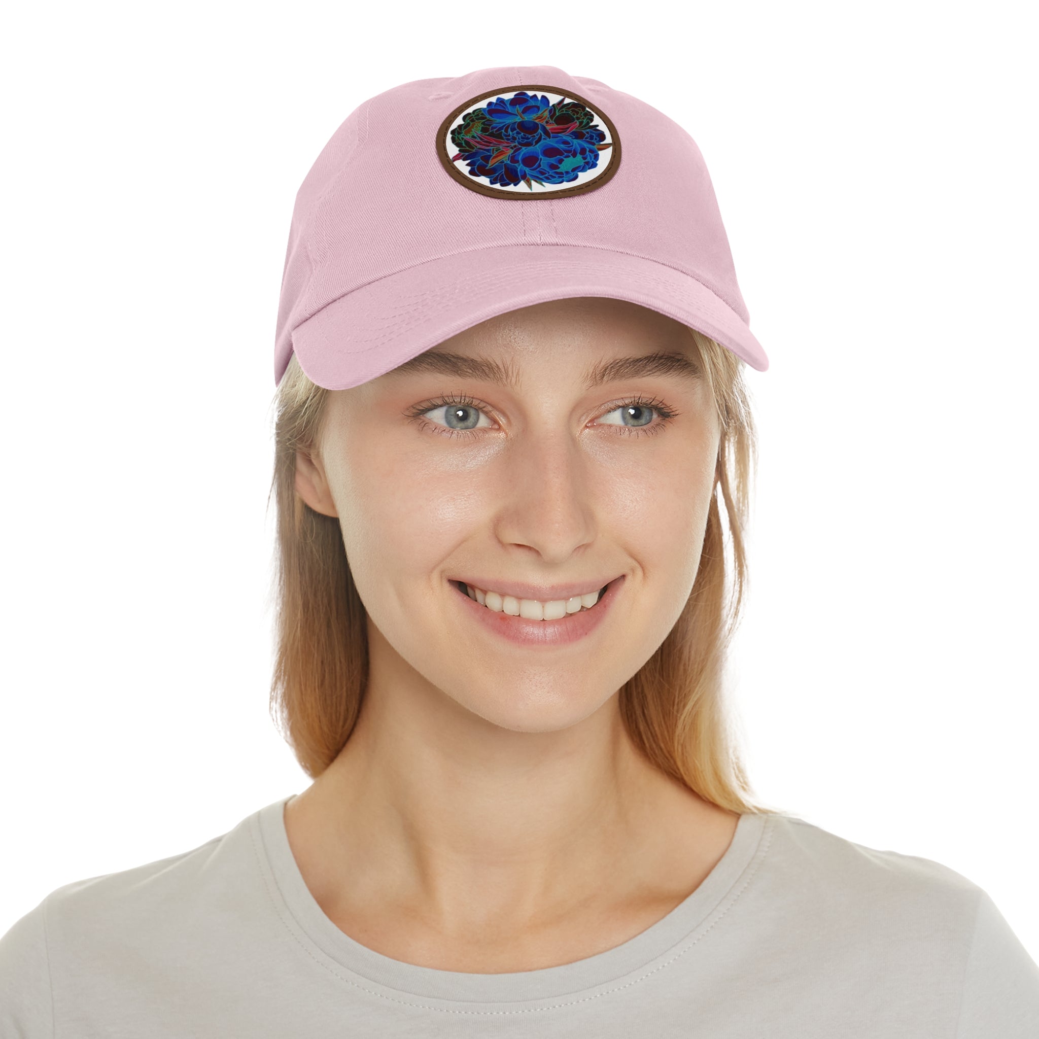 We love flowers hat with Leather Patch (Round)