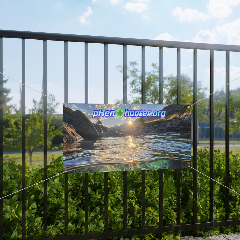pH Banner — Scenic River Sunset (Outdoor Promotional Banner)