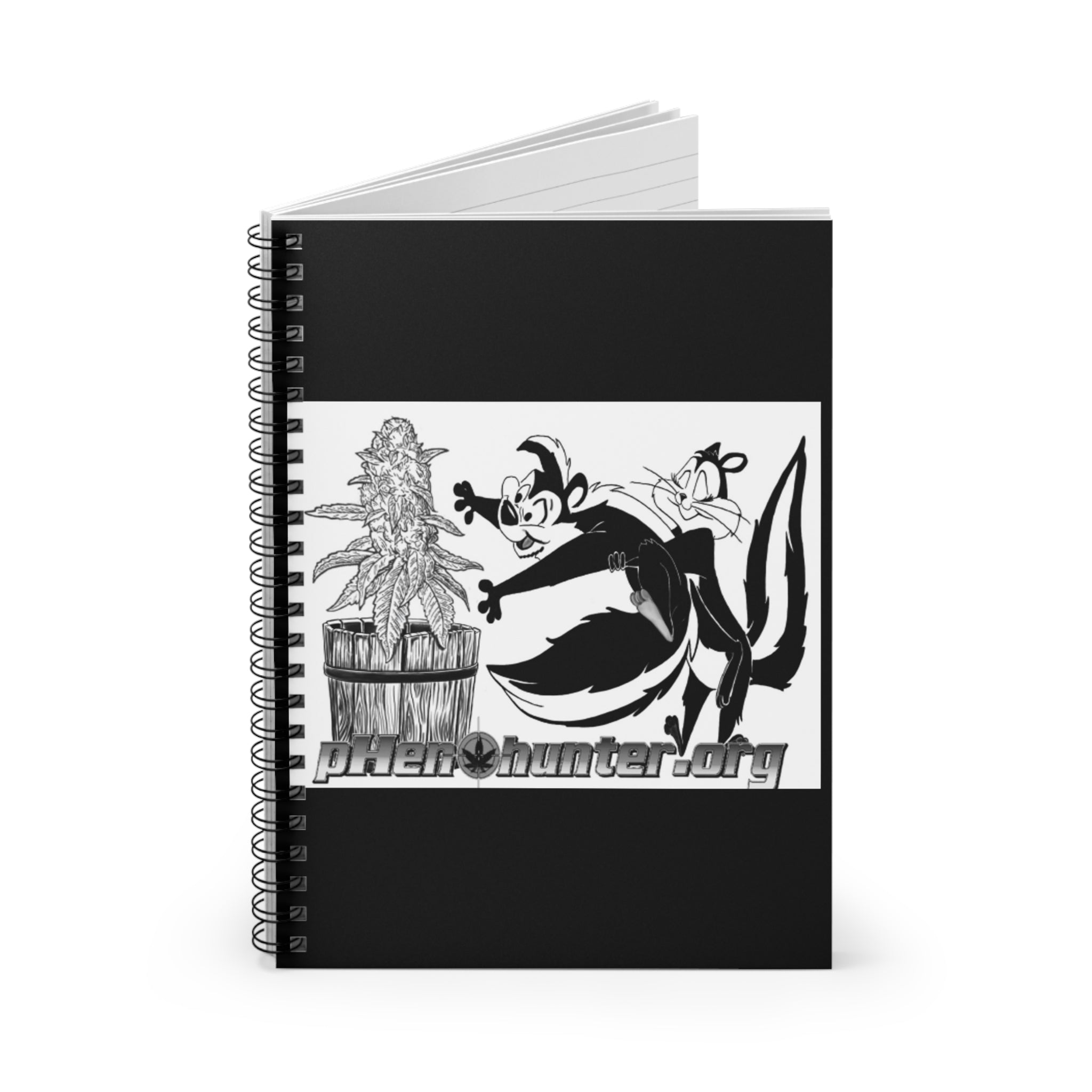 pHenohunter pH Skunk Spiral Notebook Black - Ruled Line