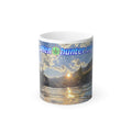 Color Morphing Mug — Scenic River Sunset  with pHenohunter Logo (11oz)