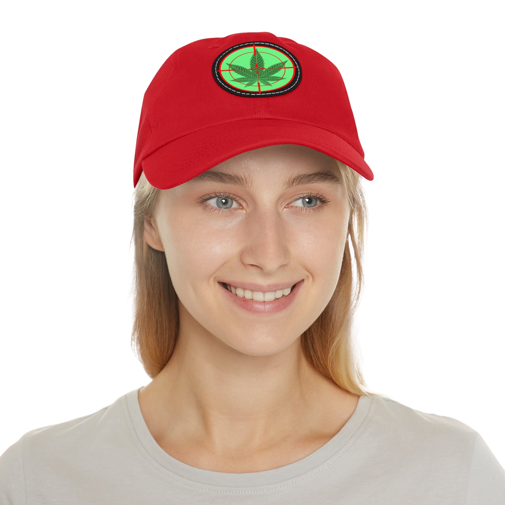 pH cross-hair hat with Leather Patch (Round)