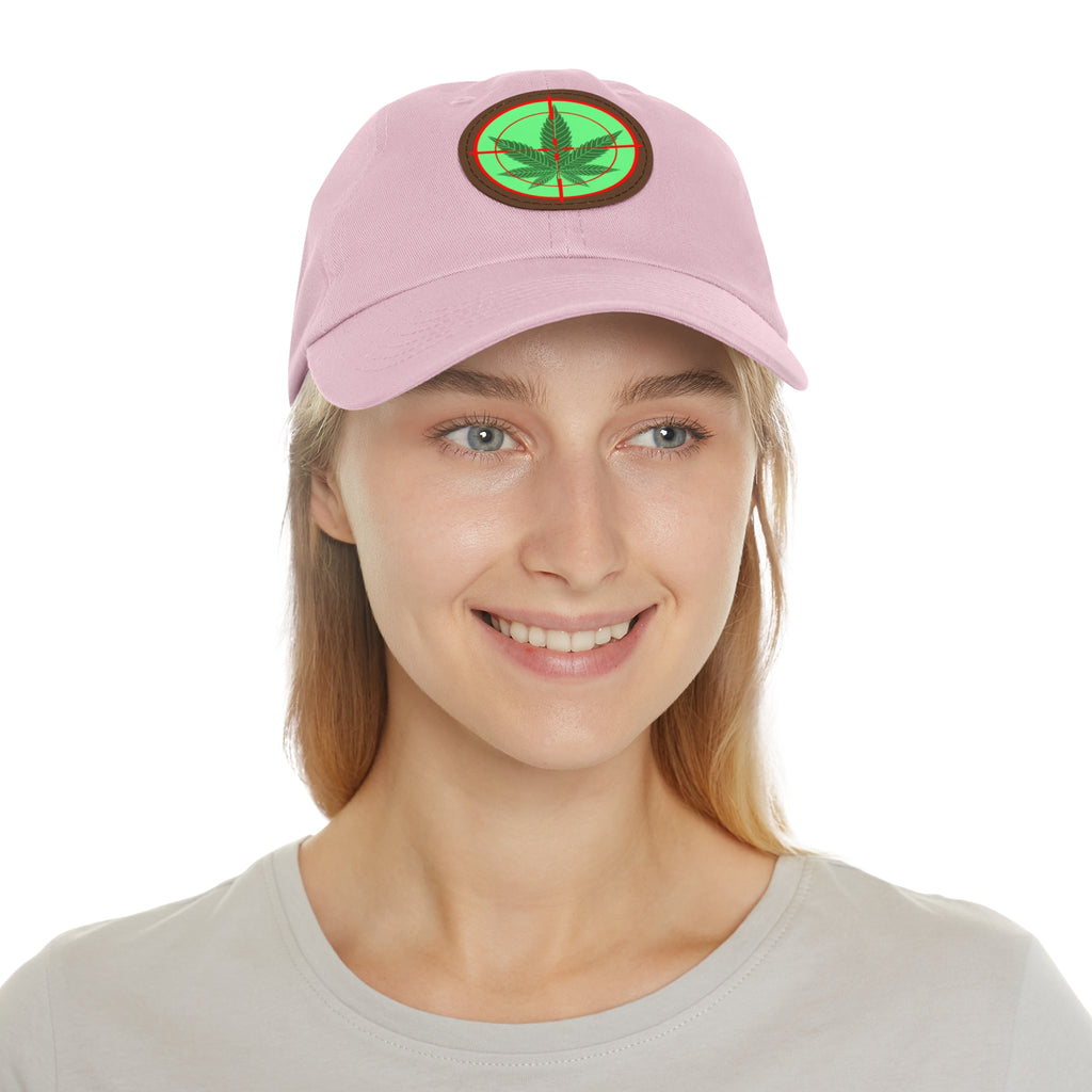 pH cross-hair hat with Leather Patch (Round)