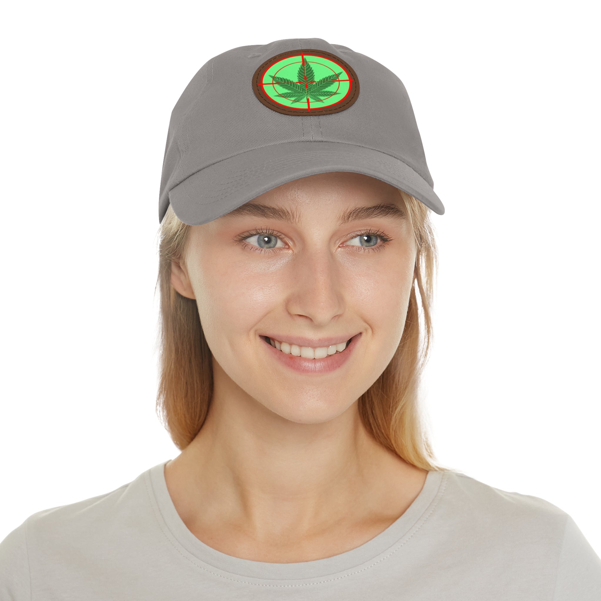 pH cross-hair hat with Leather Patch (Round)