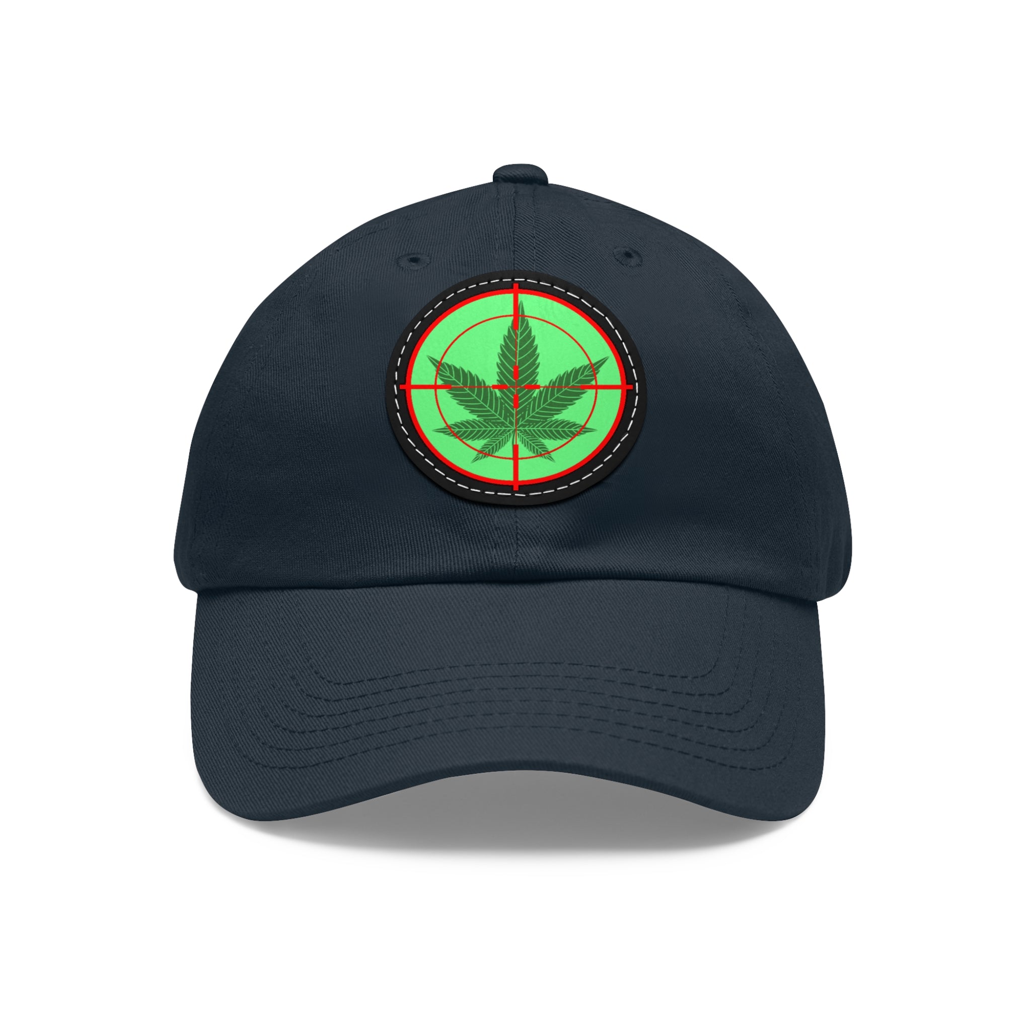 pH cross-hair hat with Leather Patch (Round)