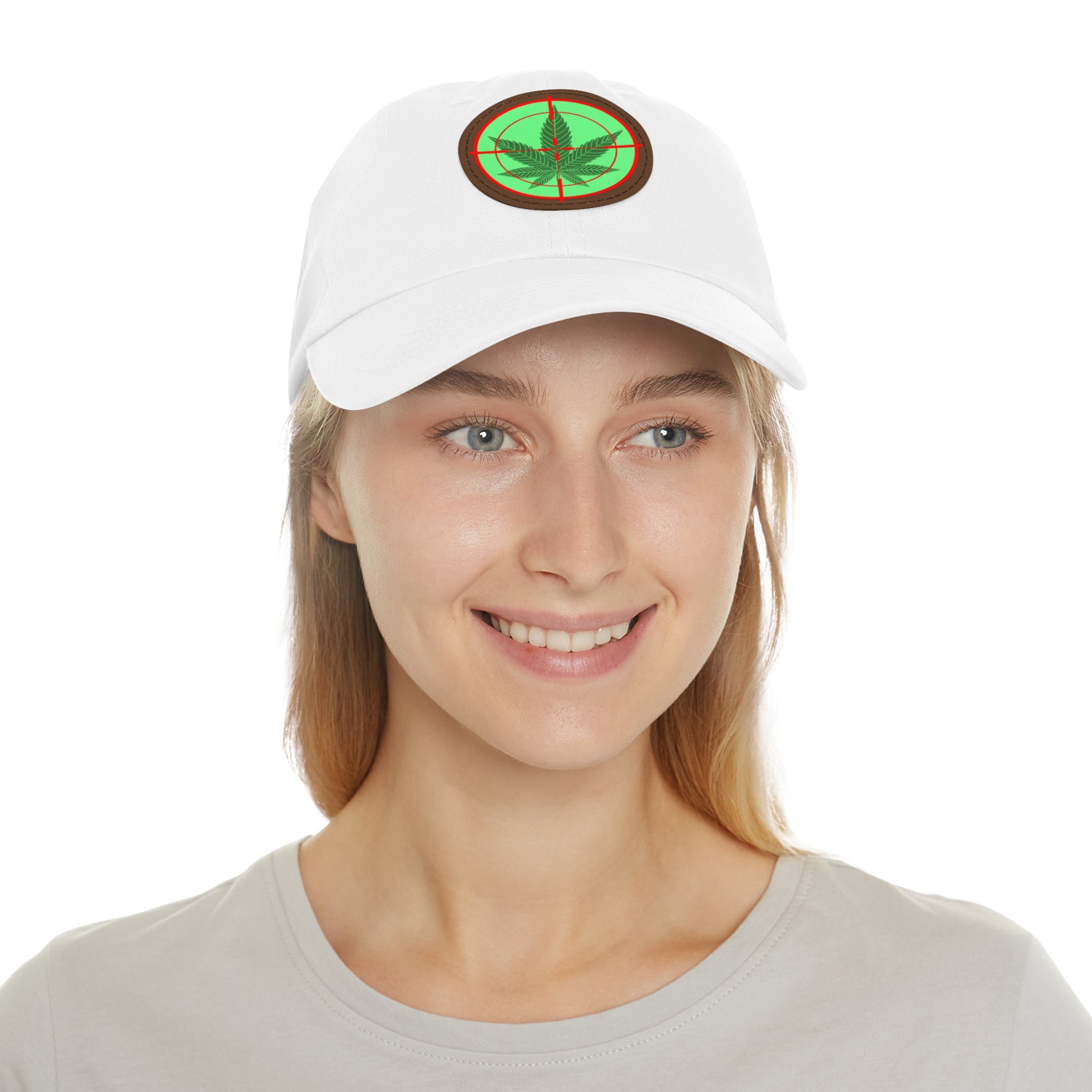 pH cross-hair hat with Leather Patch (Round)