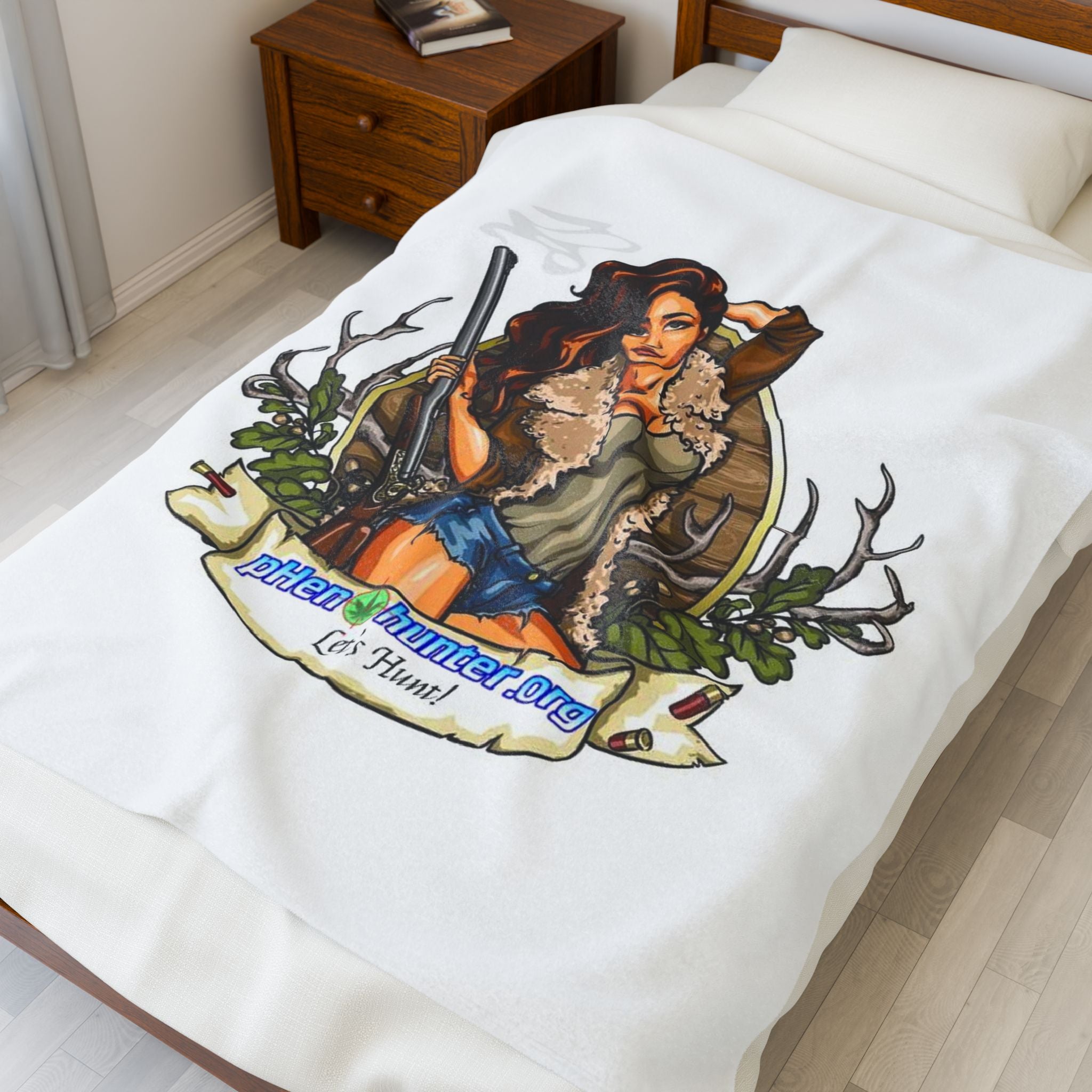 pH Let's Hunt! Plush Blanket White