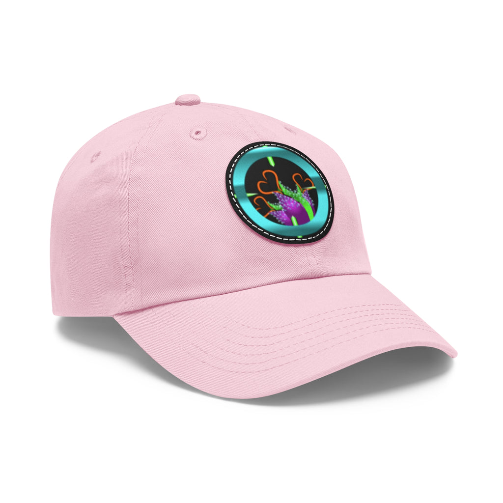pH art contest cross-hairs hat with Leather Patch (Round)