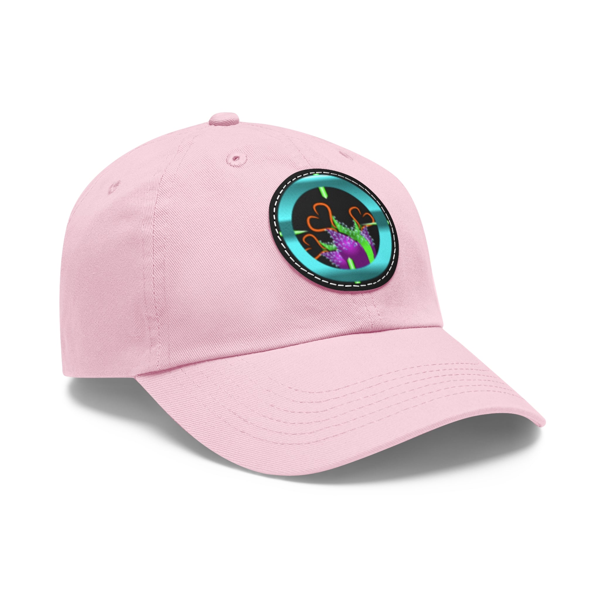 pH art contest cross-hairs hat with Leather Patch (Round)