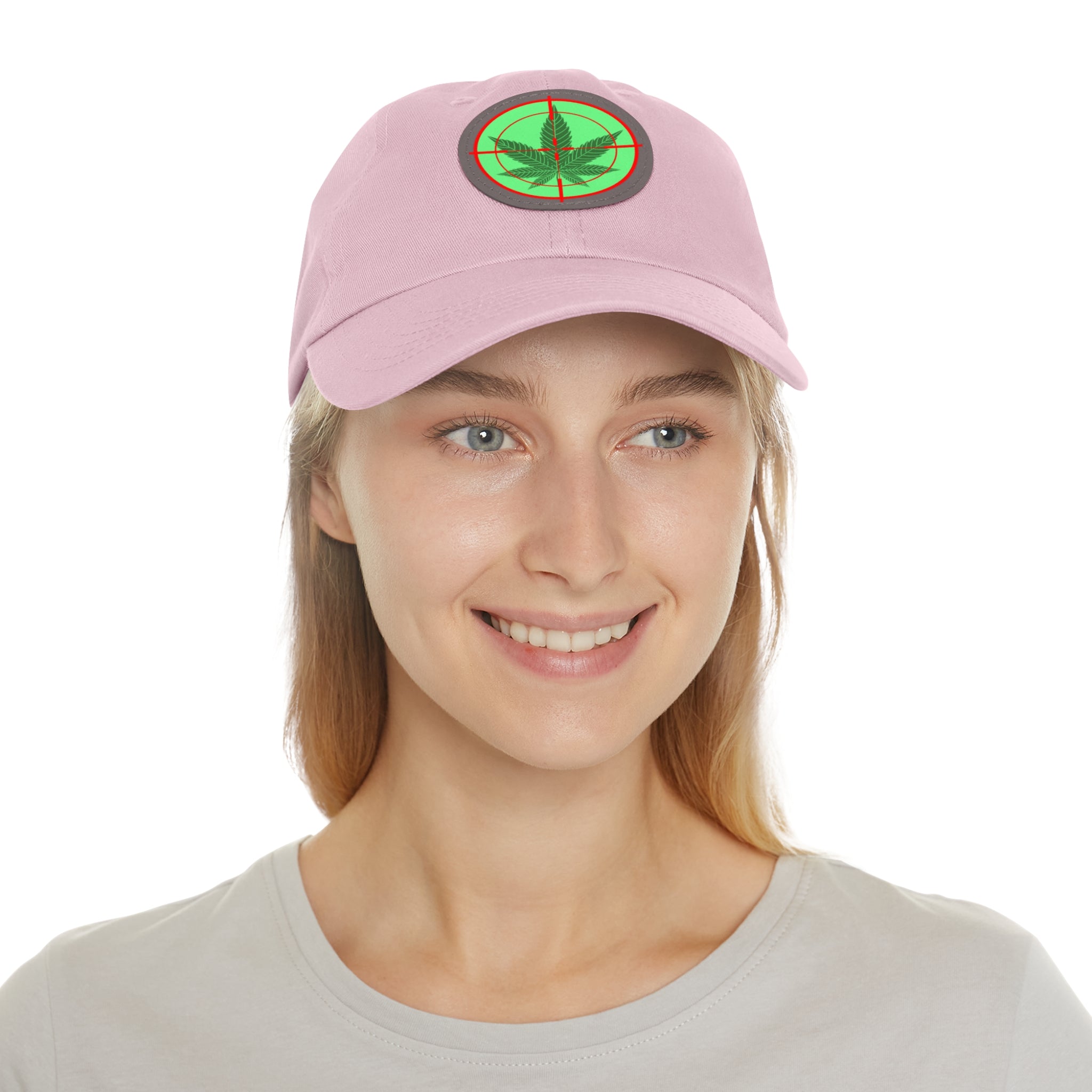 pH cross-hair hat with Leather Patch (Round)