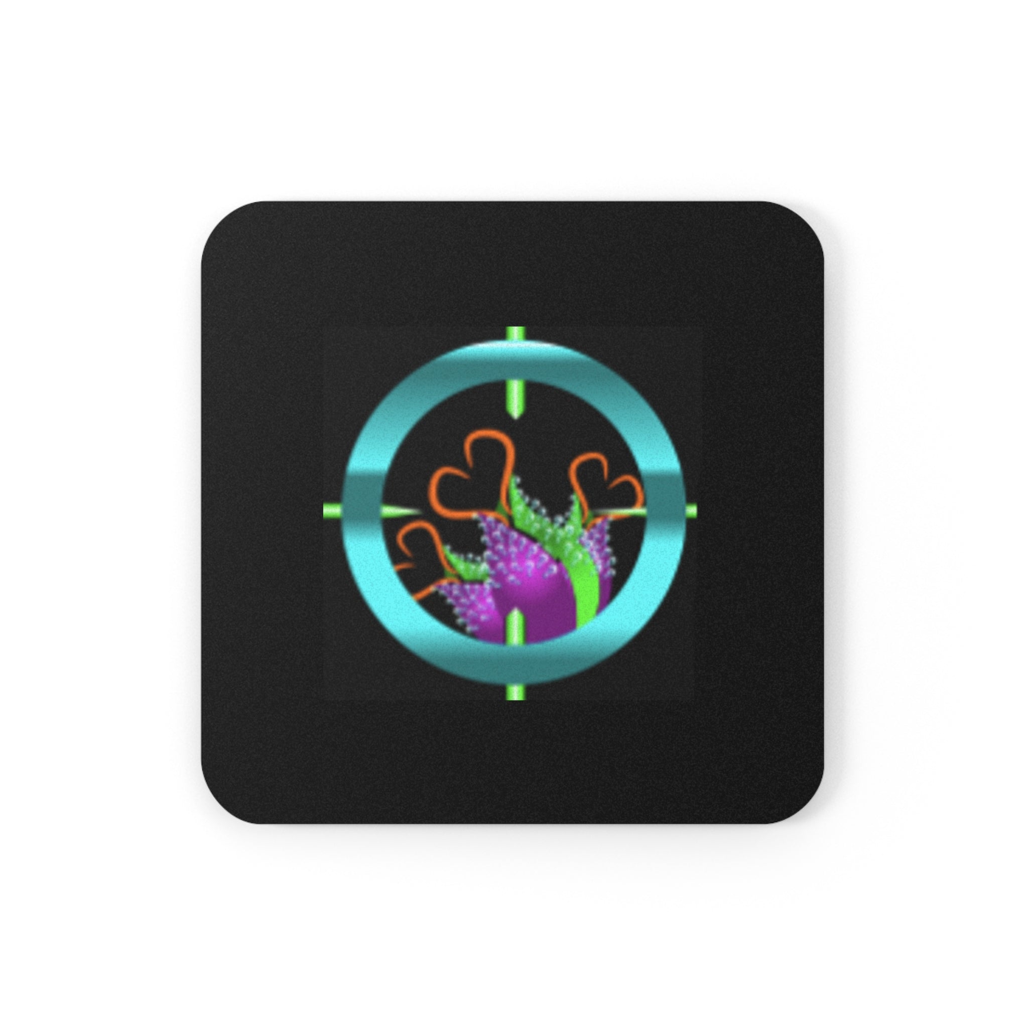 pHenohunter "2022 Art Contest Cross-hairs" Cork Back Coaster