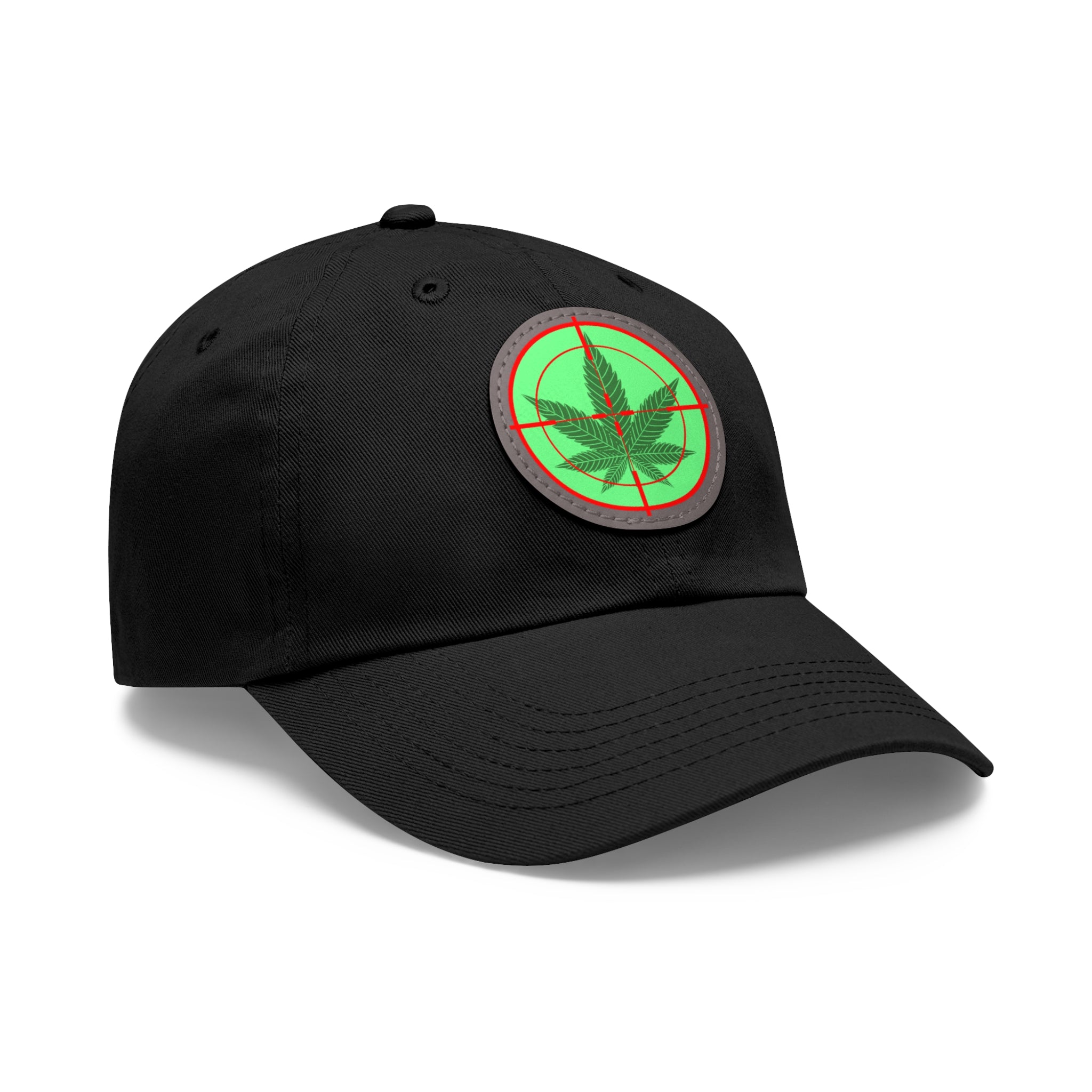pH cross-hair hat with Leather Patch (Round)