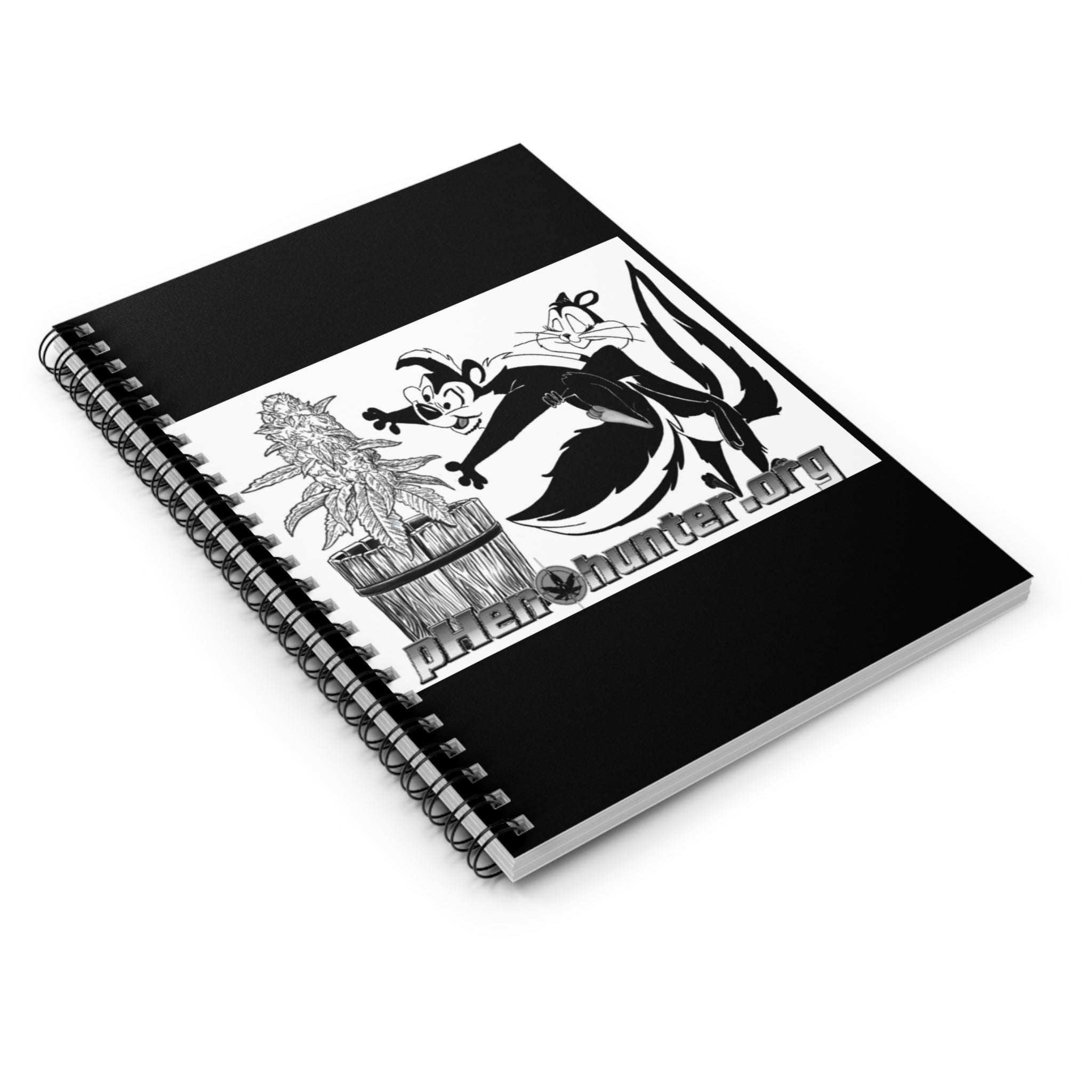 pHenohunter pH Skunk Spiral Notebook Black - Ruled Line