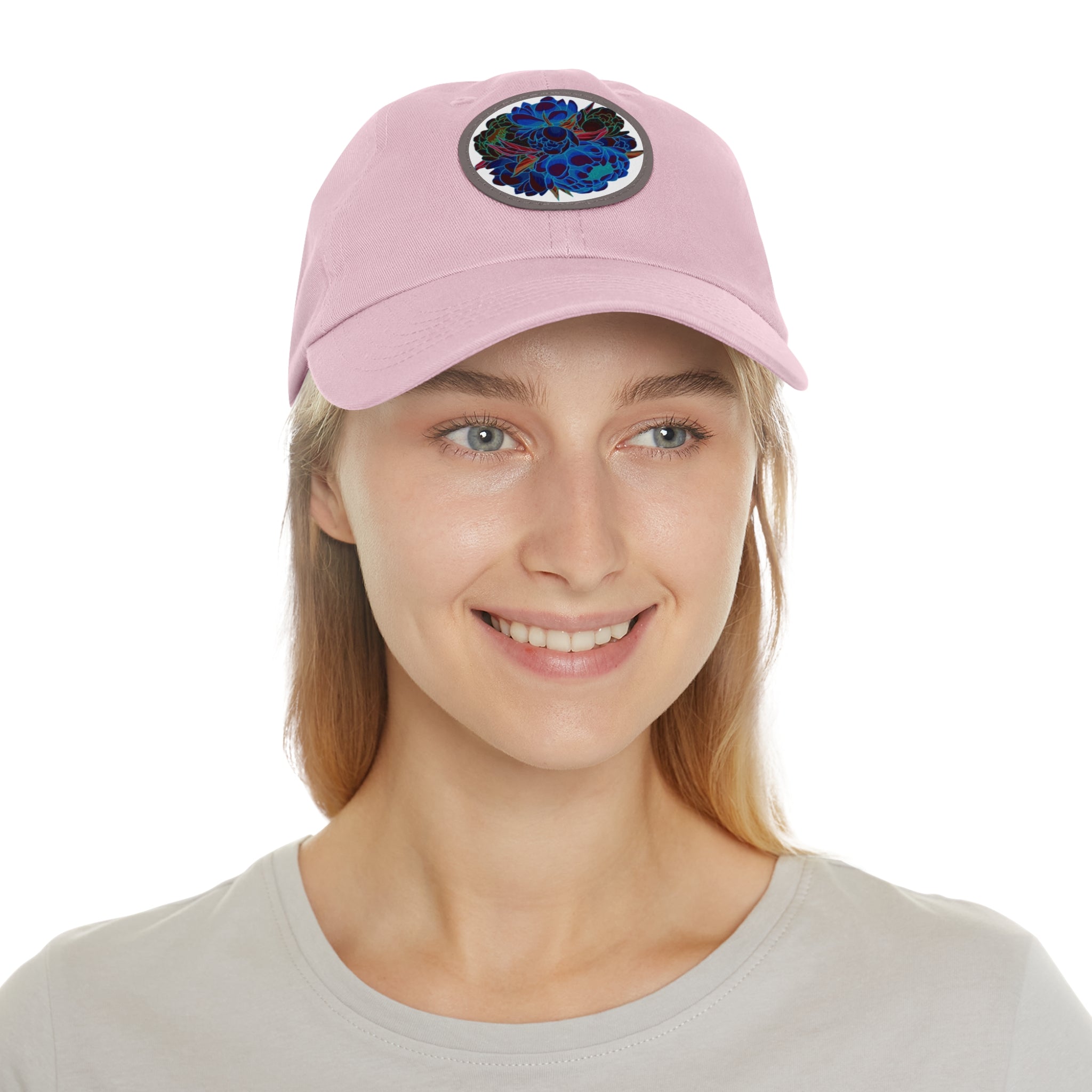 We love flowers hat with Leather Patch (Round)
