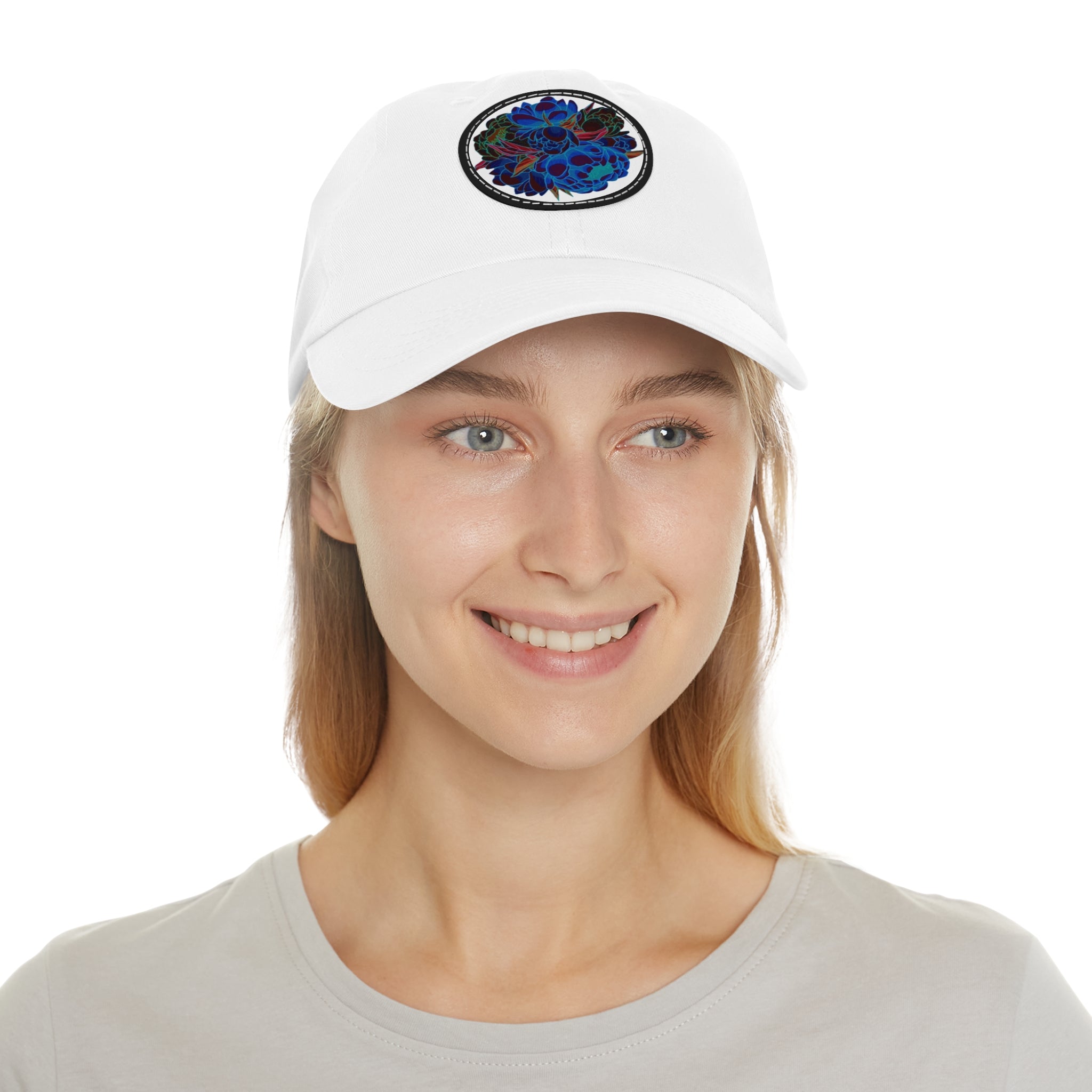 We love flowers hat with Leather Patch (Round)