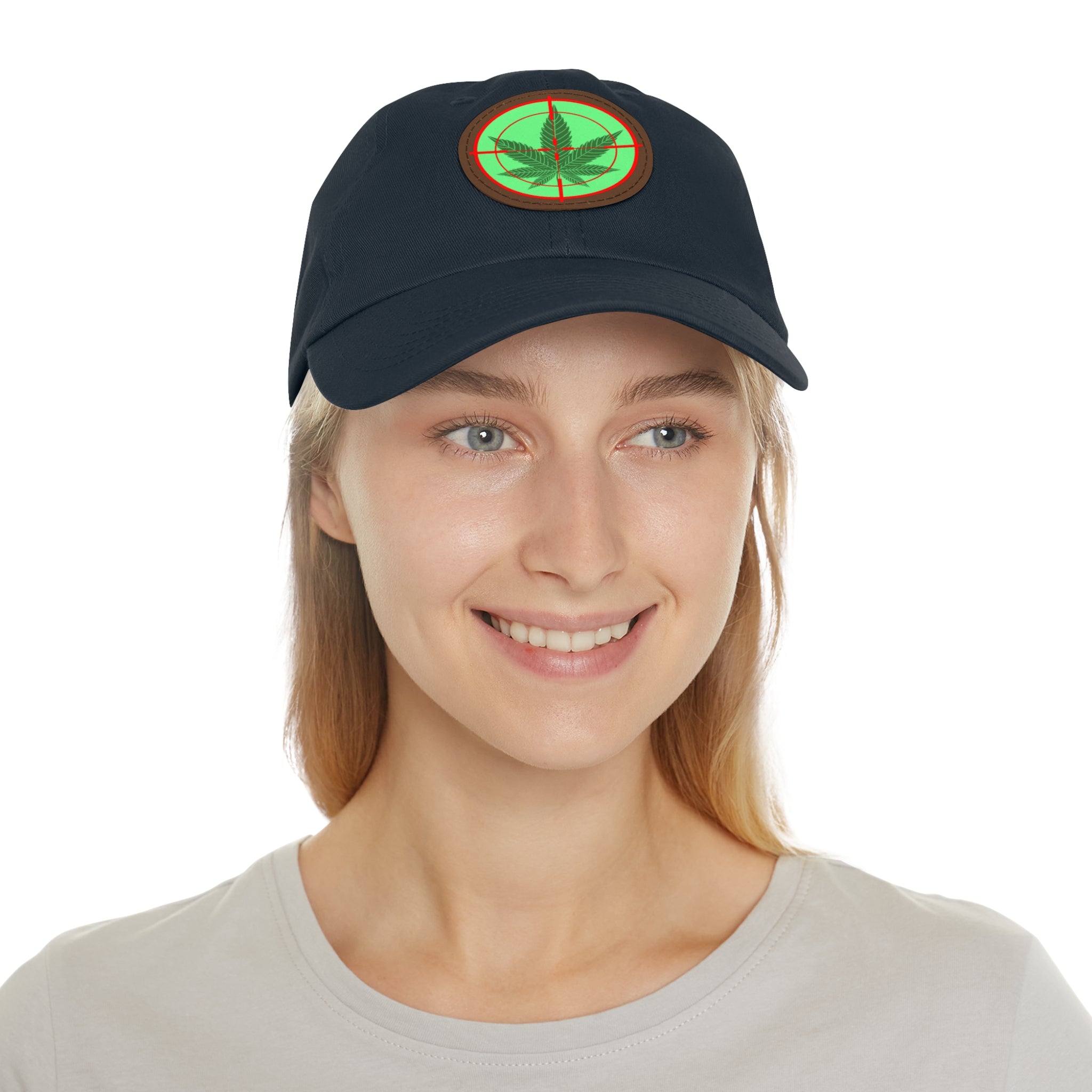 pH cross-hair hat with Leather Patch (Round)