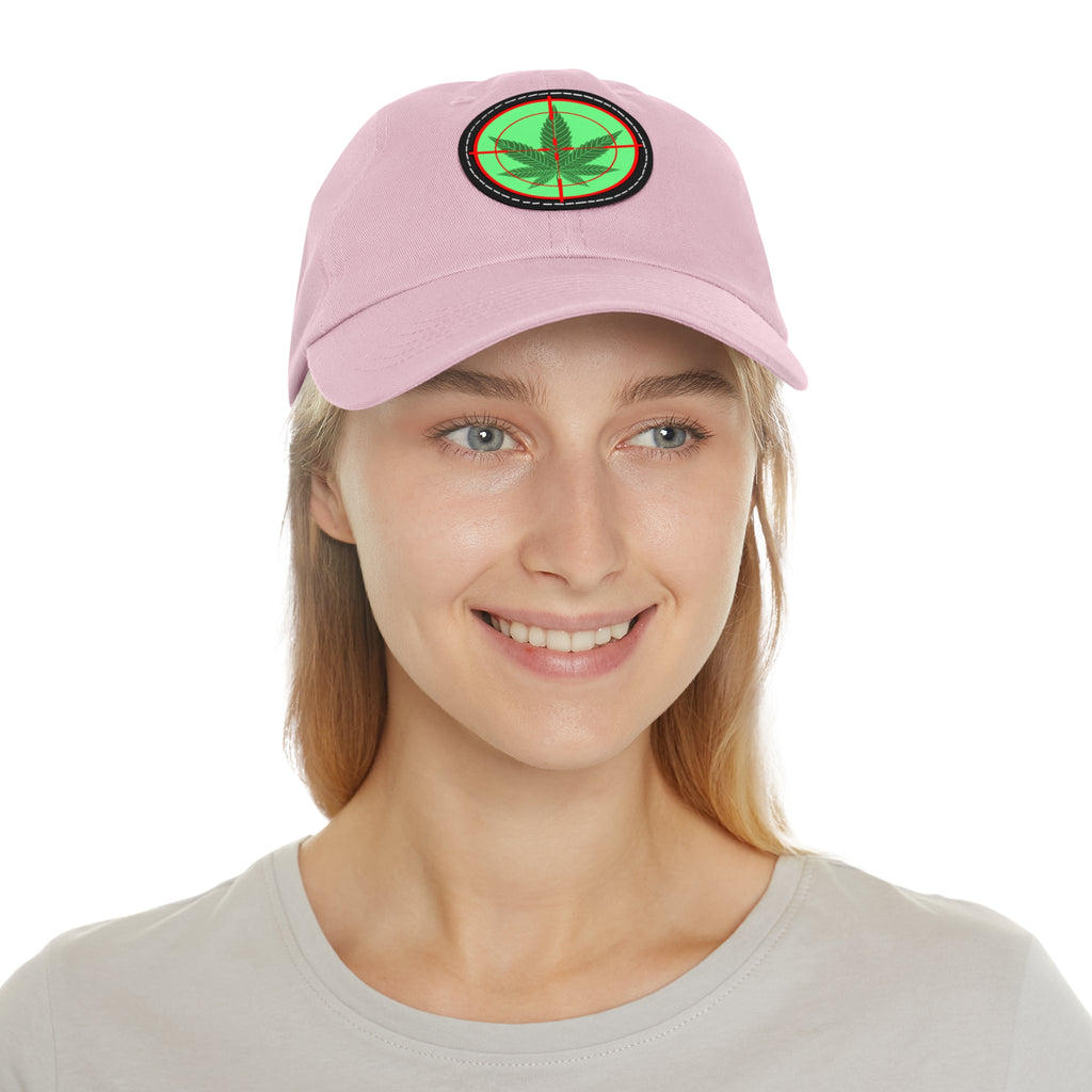 pH cross-hair hat with Leather Patch (Round)
