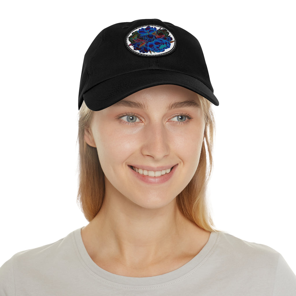 We love flowers hat with Leather Patch (Round)