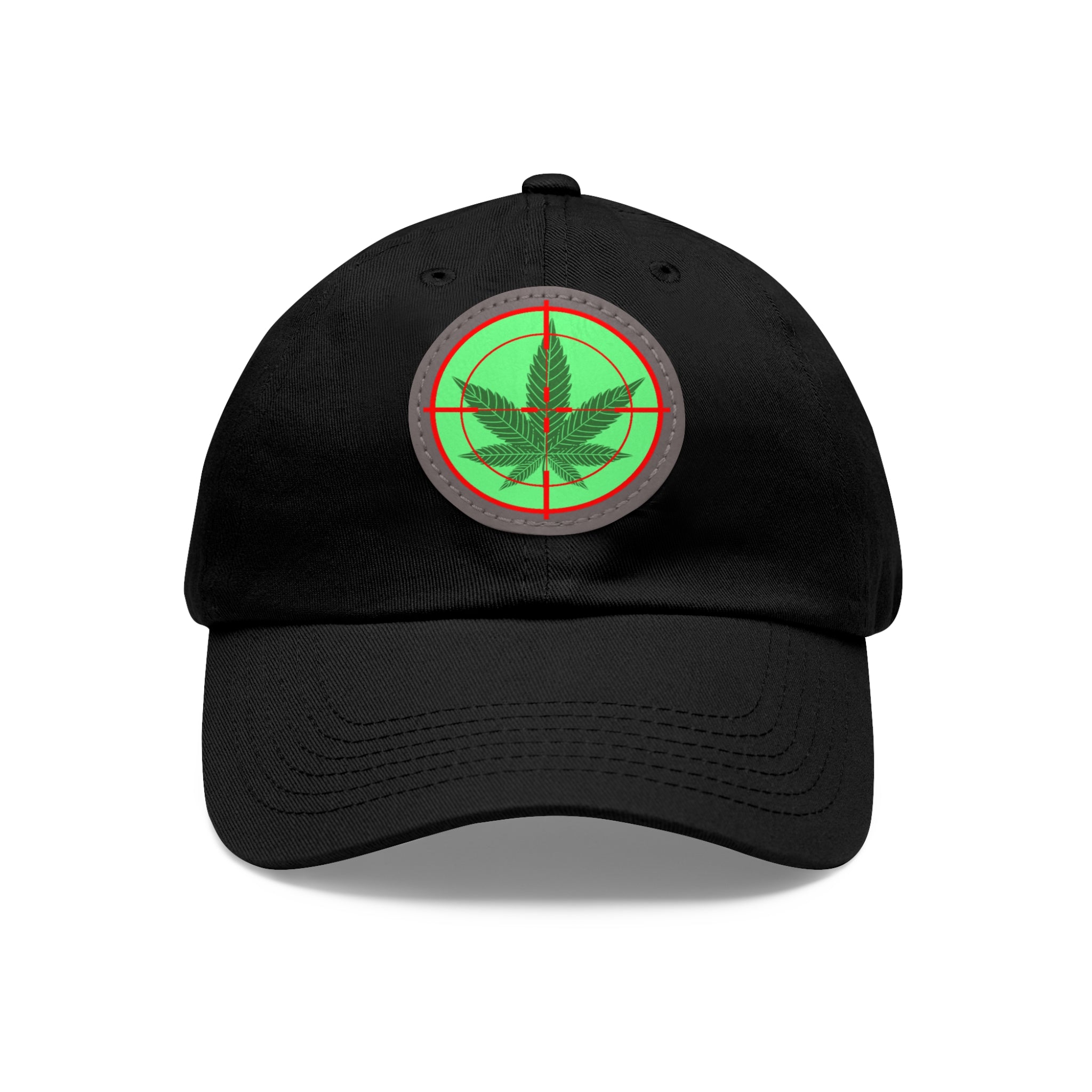 pH cross-hair hat with Leather Patch (Round)