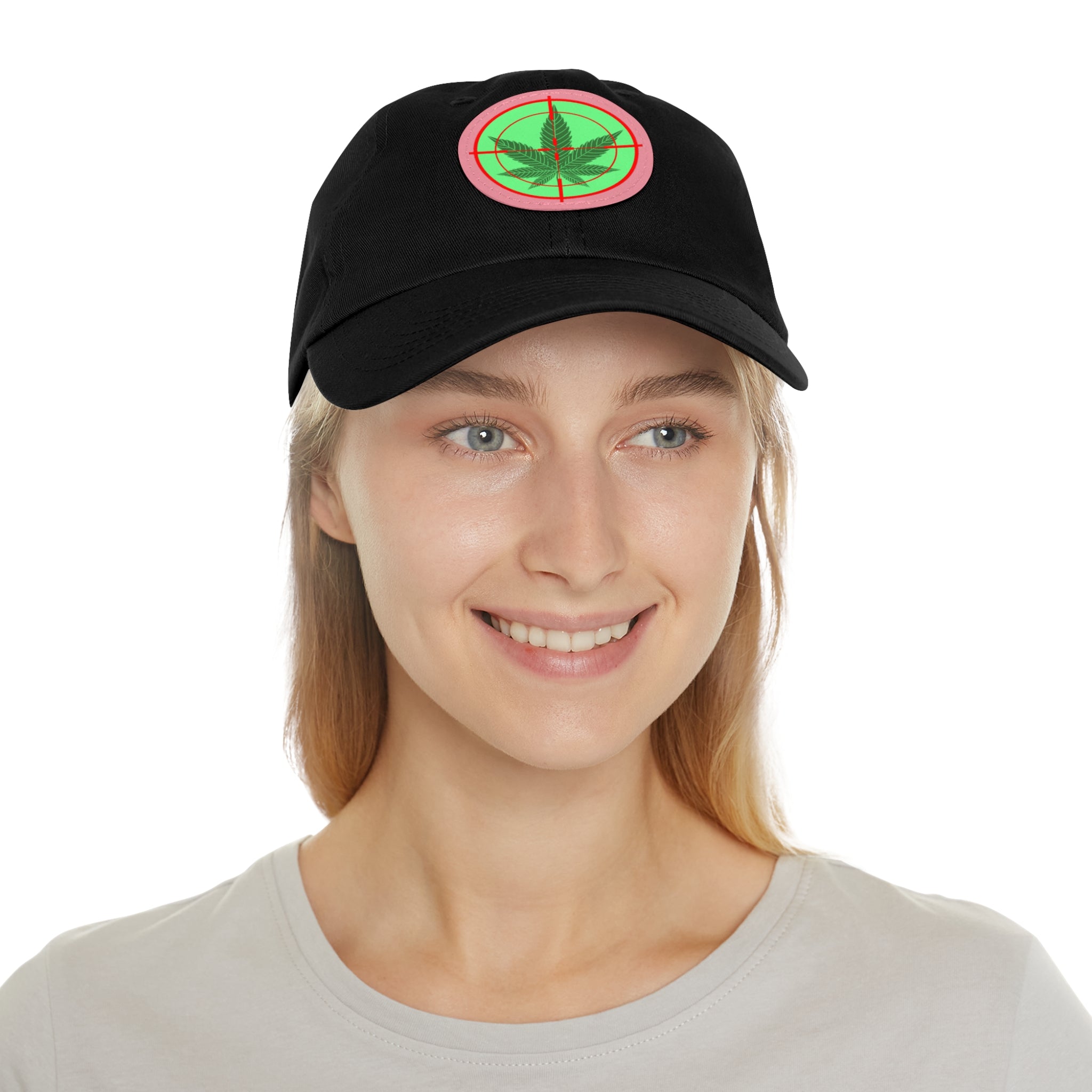 pH cross-hair hat with Leather Patch (Round)