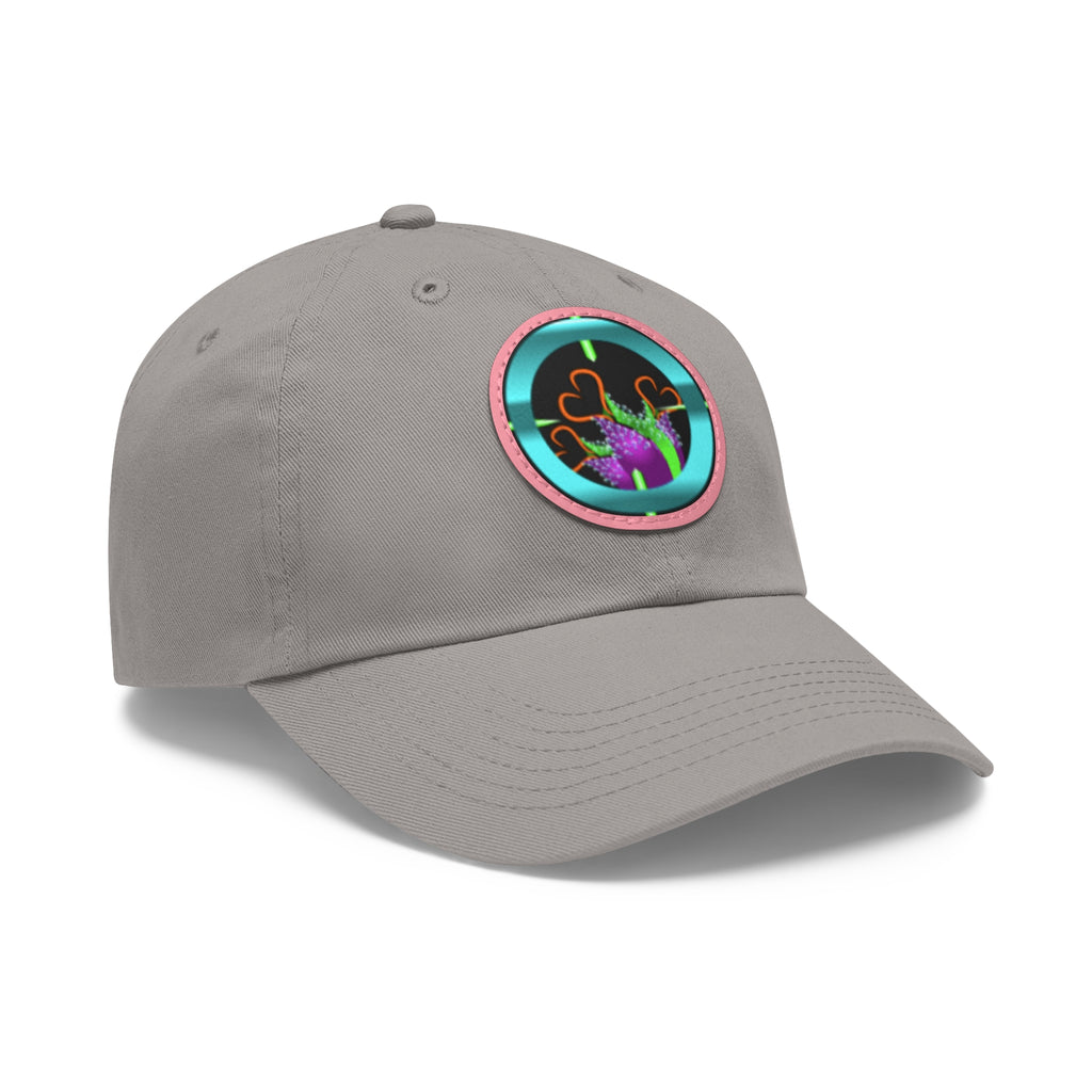 pH art contest cross-hairs hat with Leather Patch (Round)
