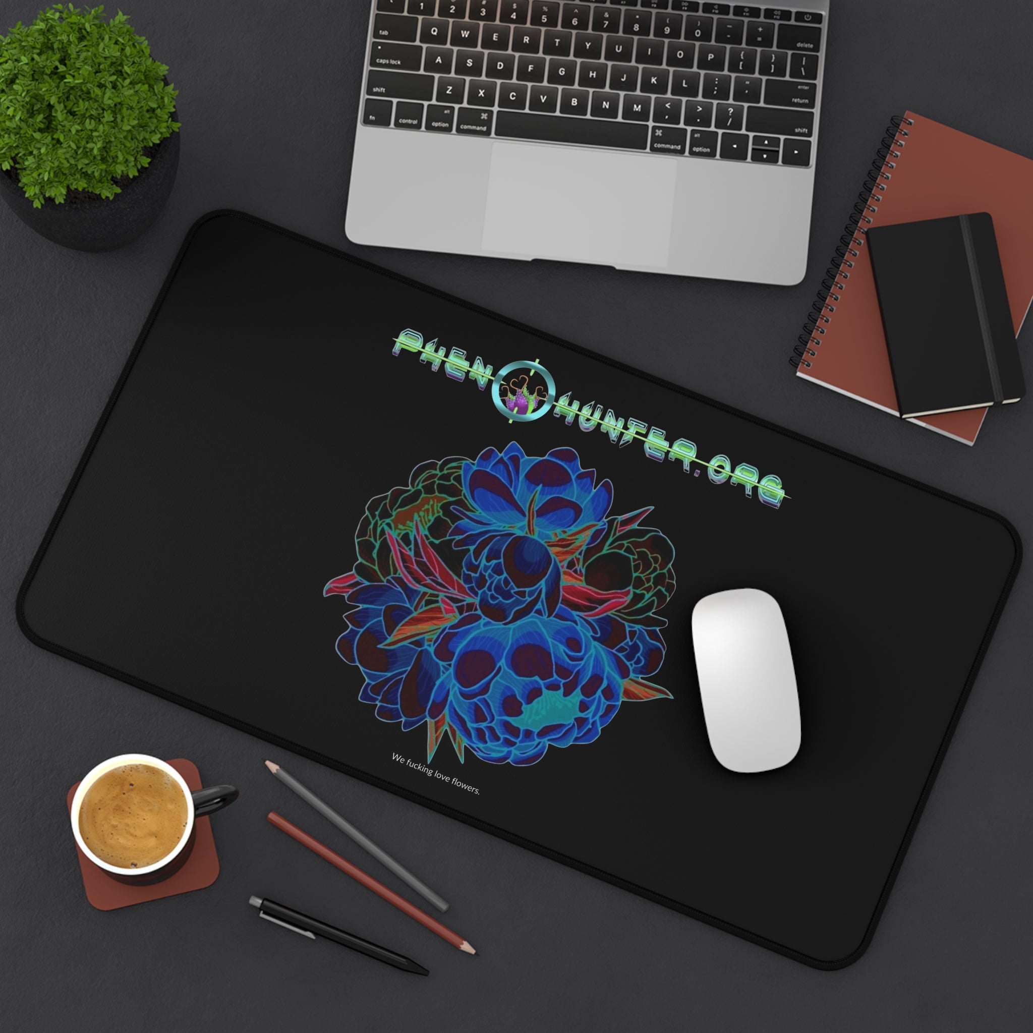 pH Desk Mat "We LOVE Flowers"