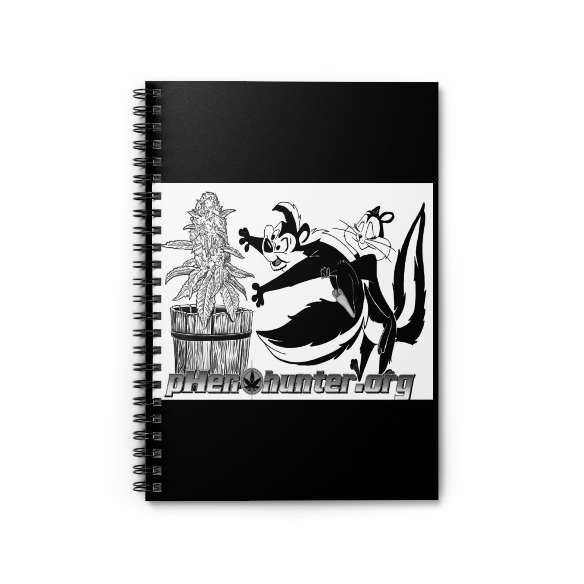 pHenohunter pH Skunk Spiral Notebook Black - Ruled Line